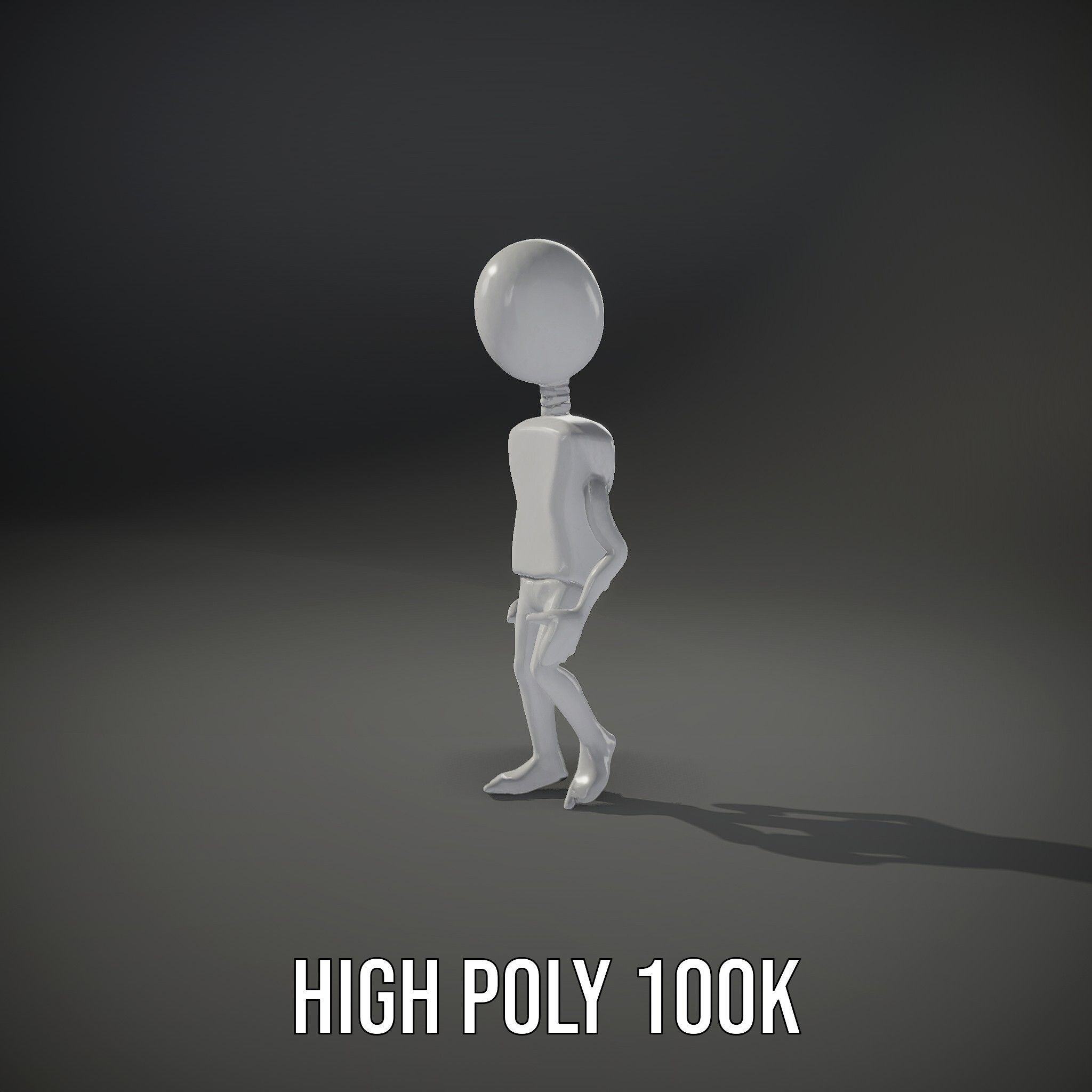 Minimalist Humanoid Rigged and Animated Character Model Low-poly 3D model_27