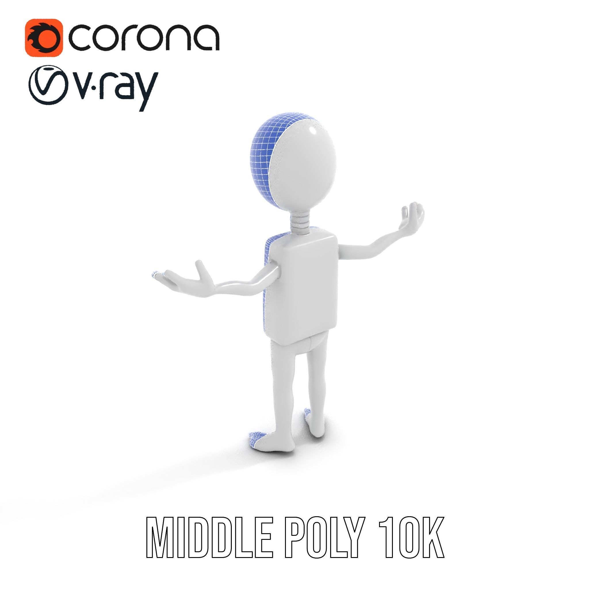 Minimalist Humanoid Rigged and Animated Character Model Low-poly 3D model_35