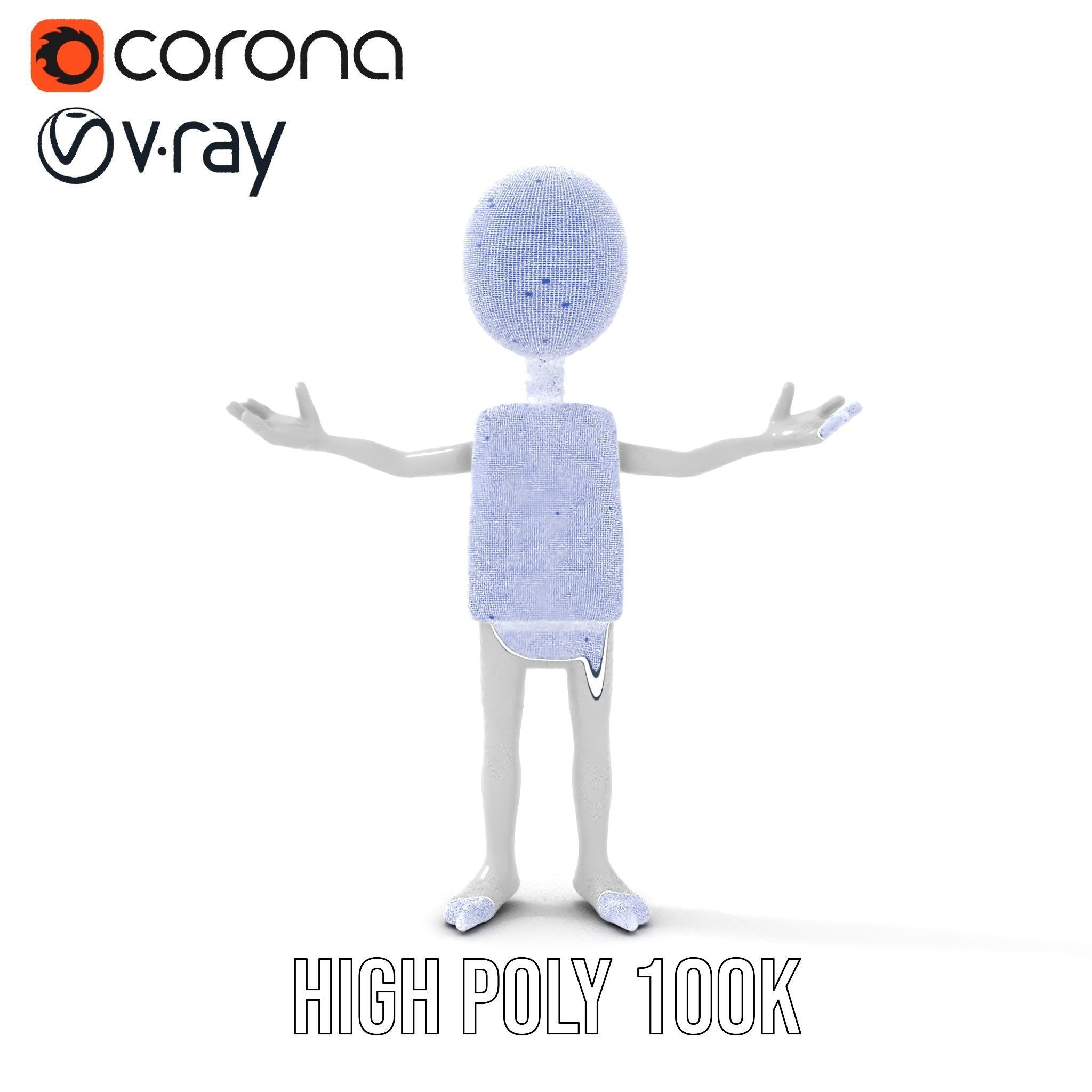 Minimalist Humanoid Rigged and Animated Character Model Low-poly 3D model_36