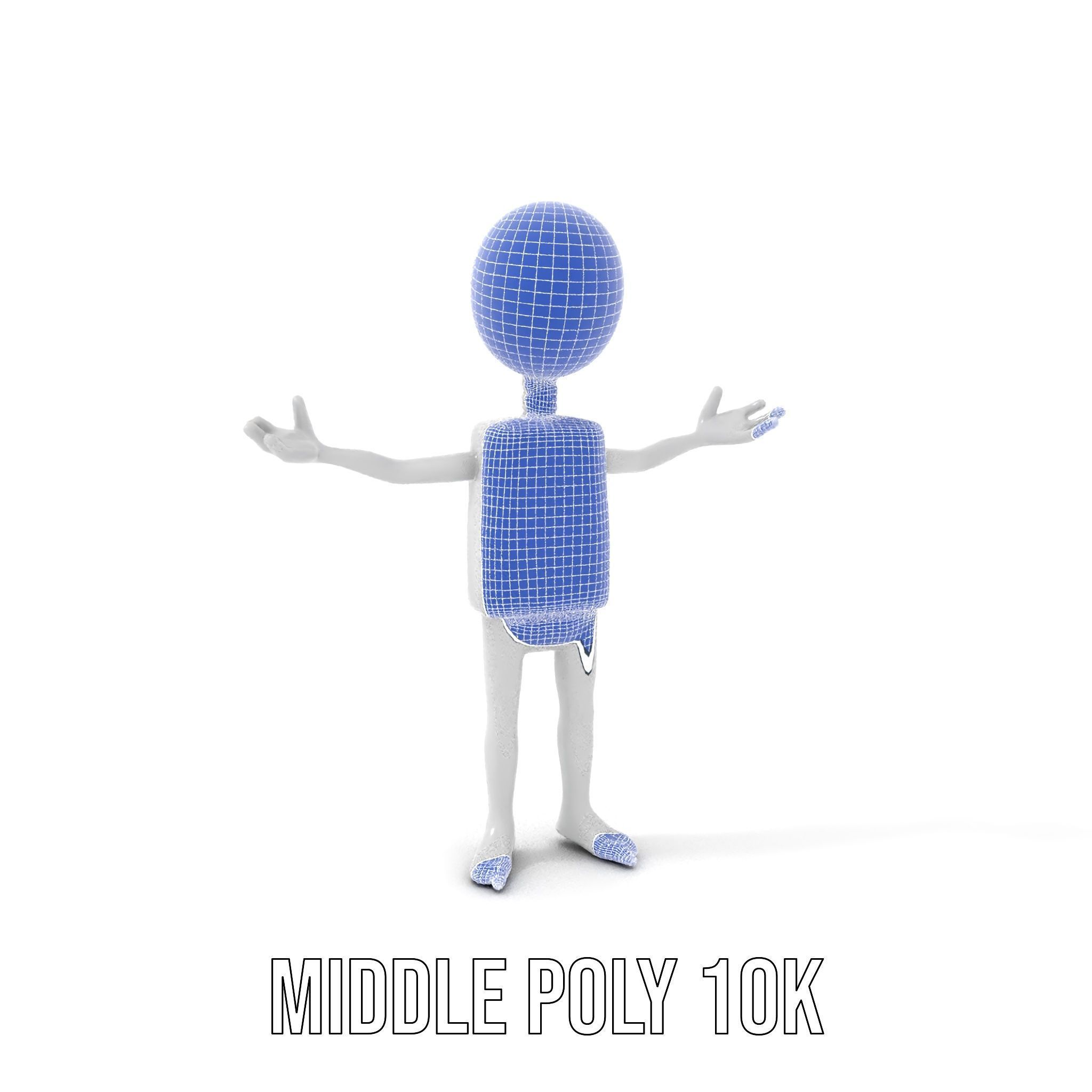 Minimalist Humanoid Rigged and Animated Character Model Low-poly 3D model_28