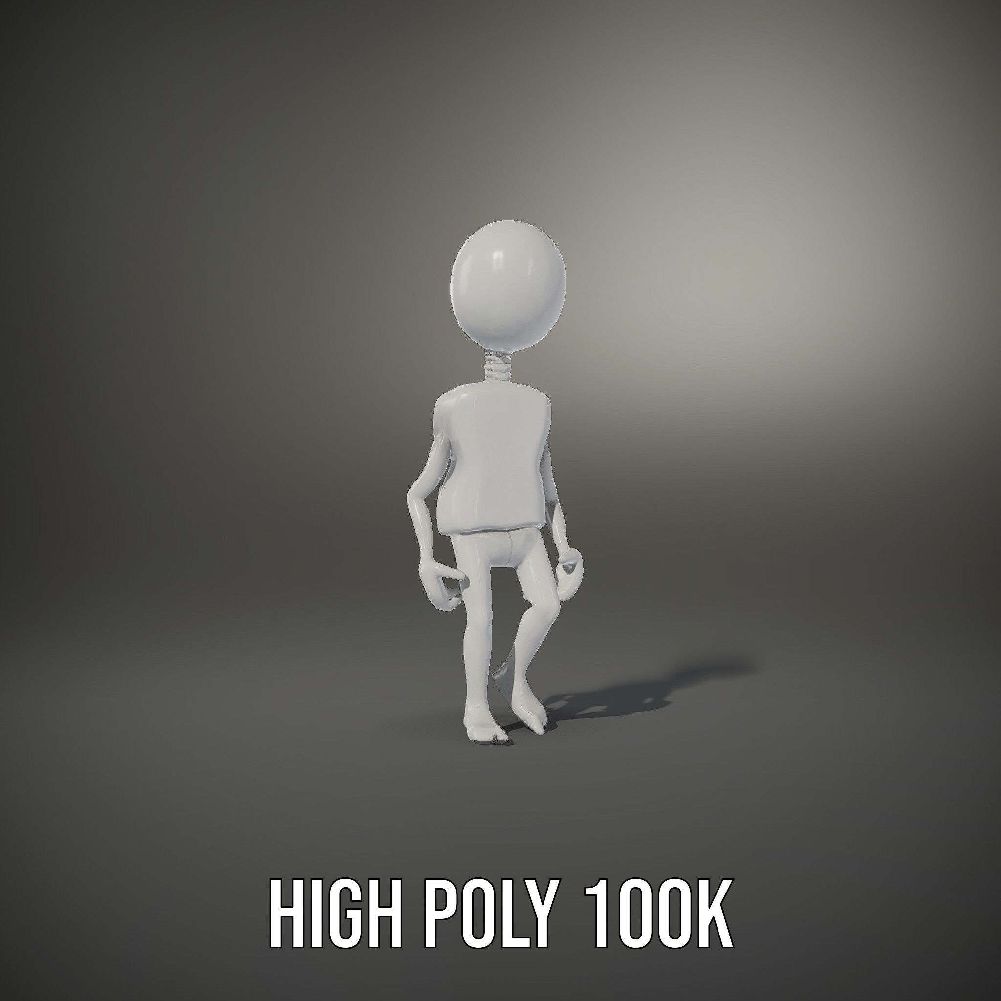 Minimalist Humanoid Rigged and Animated Character Model Low-poly 3D model_12