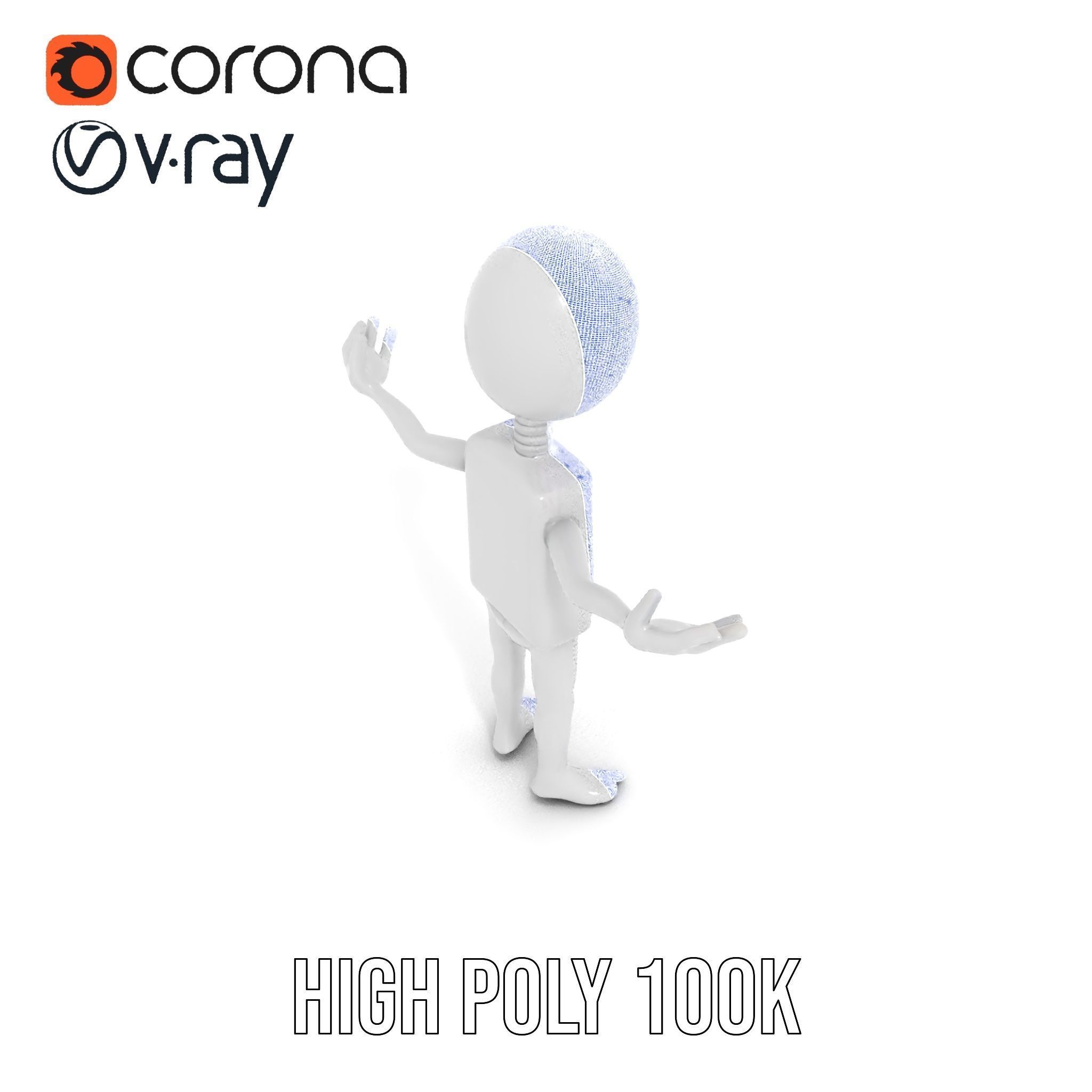 Minimalist Humanoid Rigged and Animated Character Model Low-poly 3D model_34