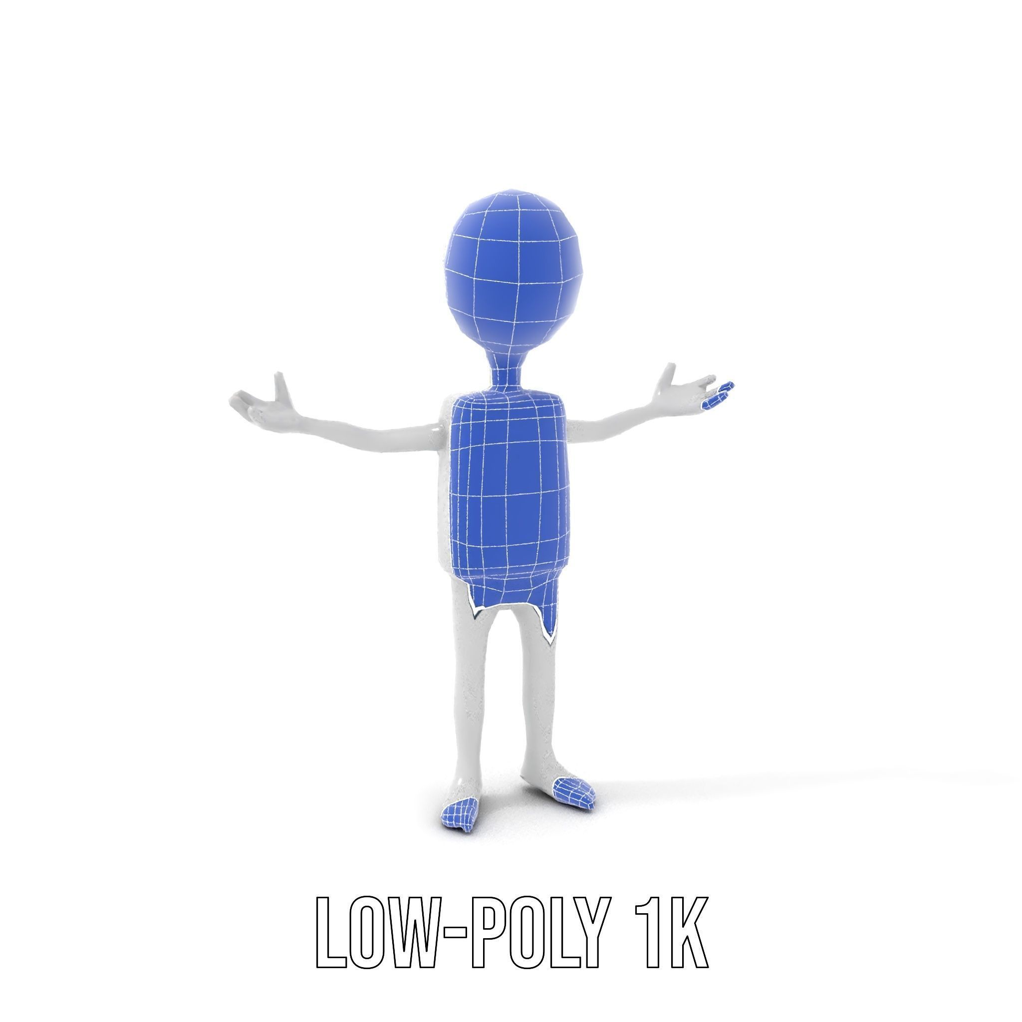 Minimalist Humanoid Rigged and Animated Character Model Low-poly 3D model_17