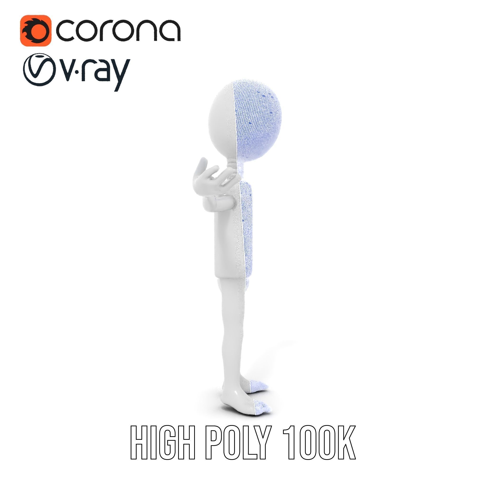 Minimalist Humanoid Rigged and Animated Character Model Low-poly 3D model_37