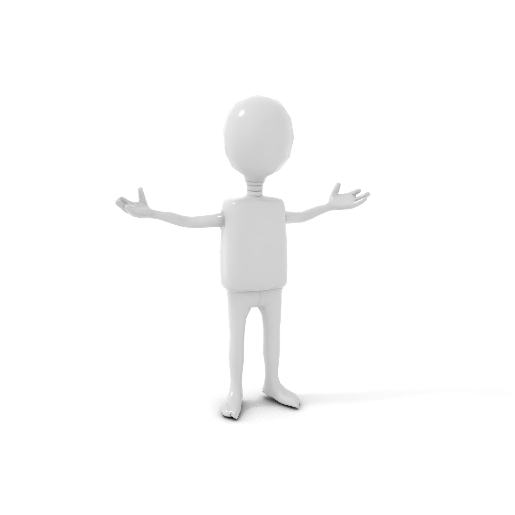 Minimalist Humanoid Rigged and Animated Character Model Low-poly 3D model_9