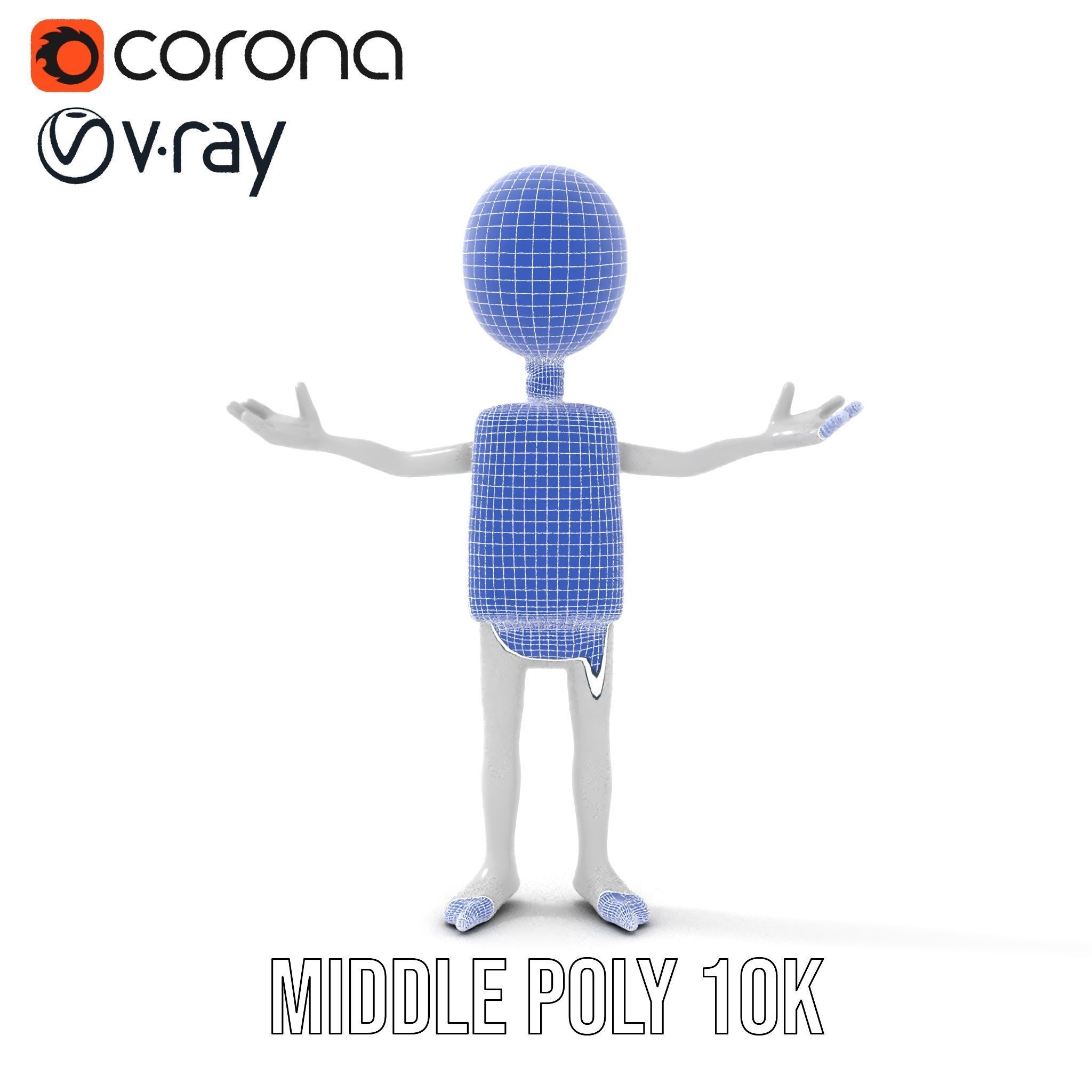 Minimalist Humanoid Rigged and Animated Character Model Low-poly 3D model_19