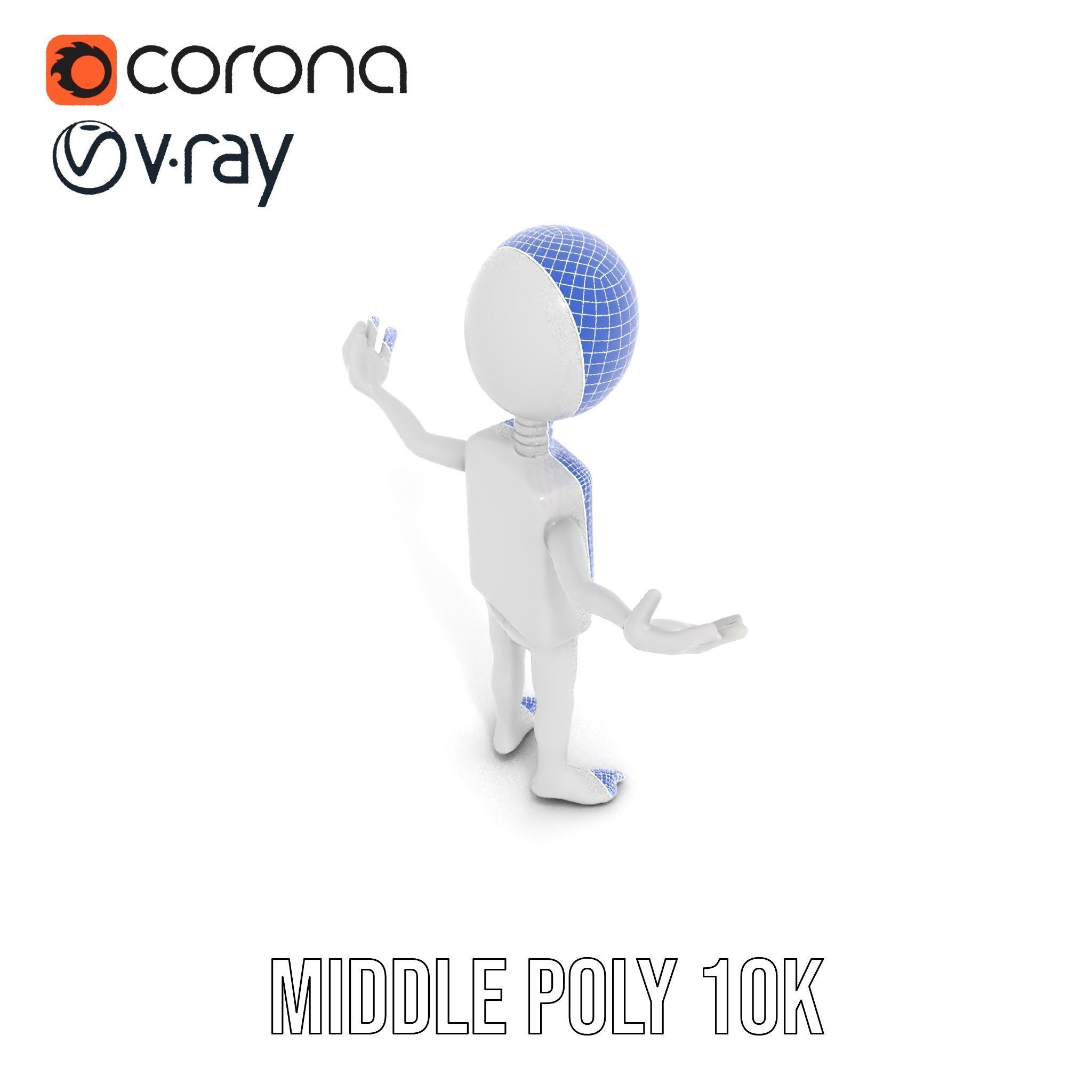 Minimalist Humanoid Rigged and Animated Character Model Low-poly 3D model_25