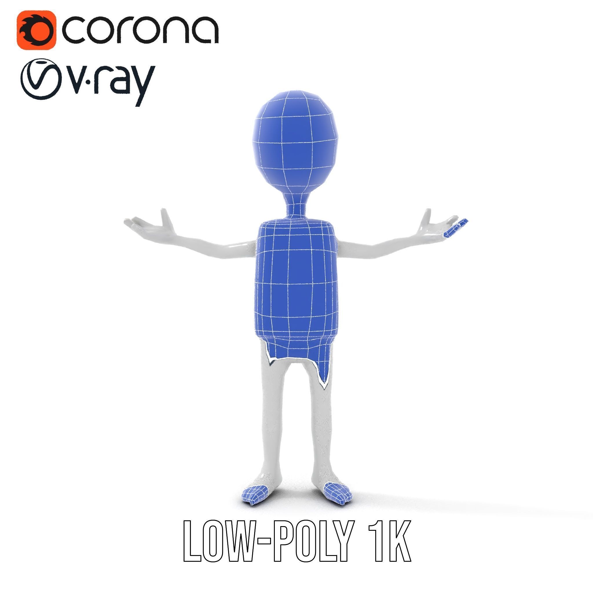 Minimalist Humanoid Rigged and Animated Character Model Low-poly 3D model_32