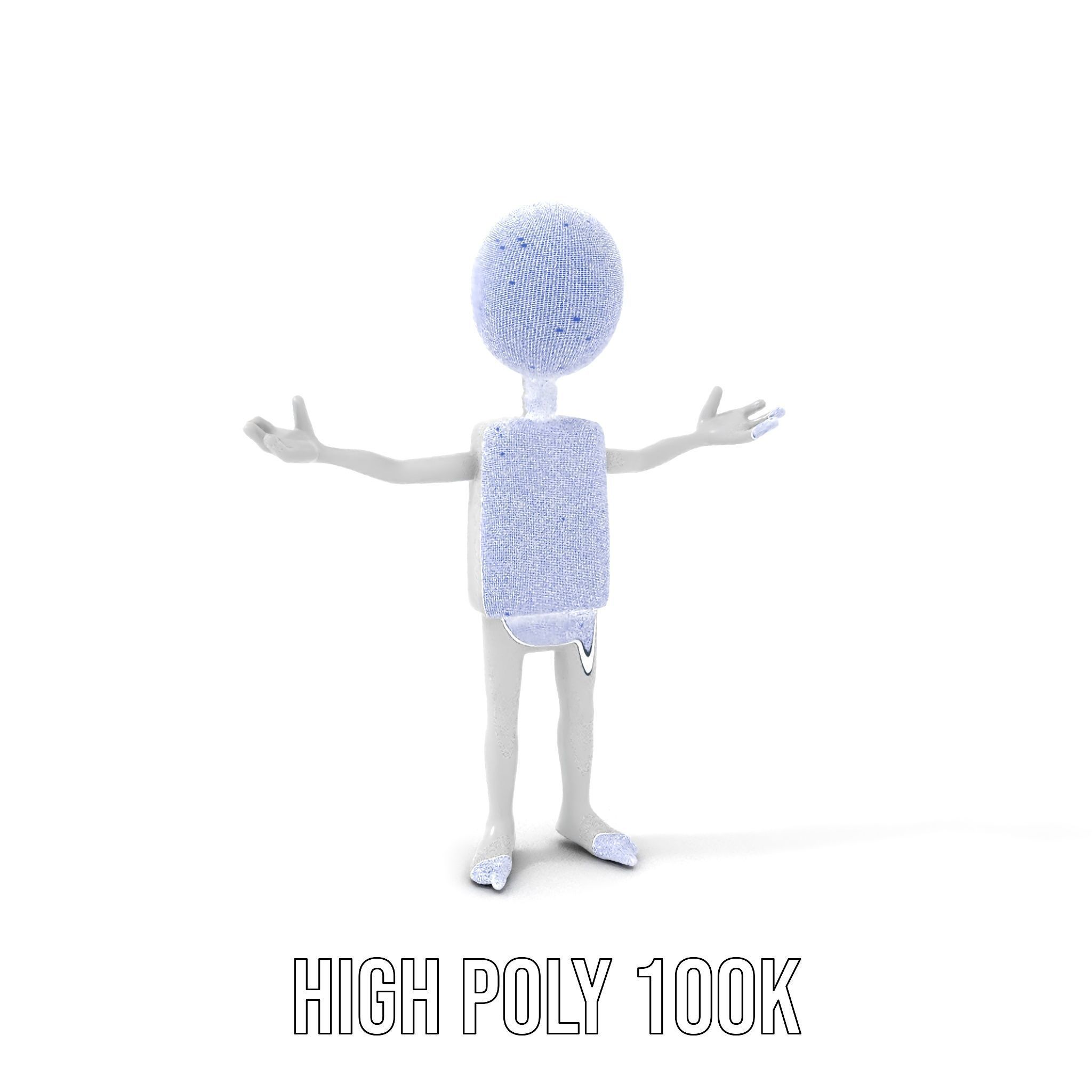 Minimalist Humanoid Rigged and Animated Character Model Low-poly 3D model_5