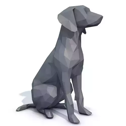 Hungarian Pointer Dog Vizsla Low Poly 3D print model