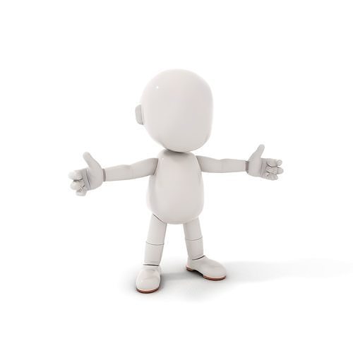 Minimalistic Character Model Rigged and Animated Low-poly 3D model