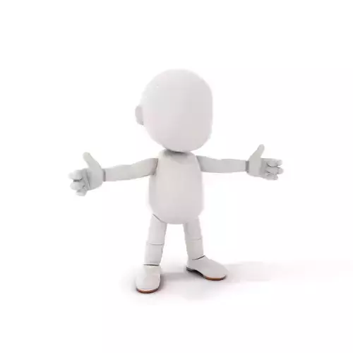 Minimalistic Character Model Rigged and Animated