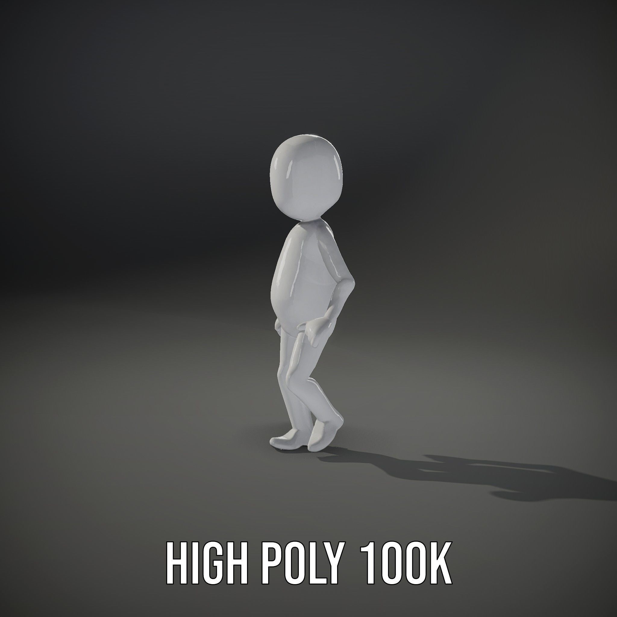 Simple Stylized Character Rigged and Animated for All Platforms Low-poly 3D model_10