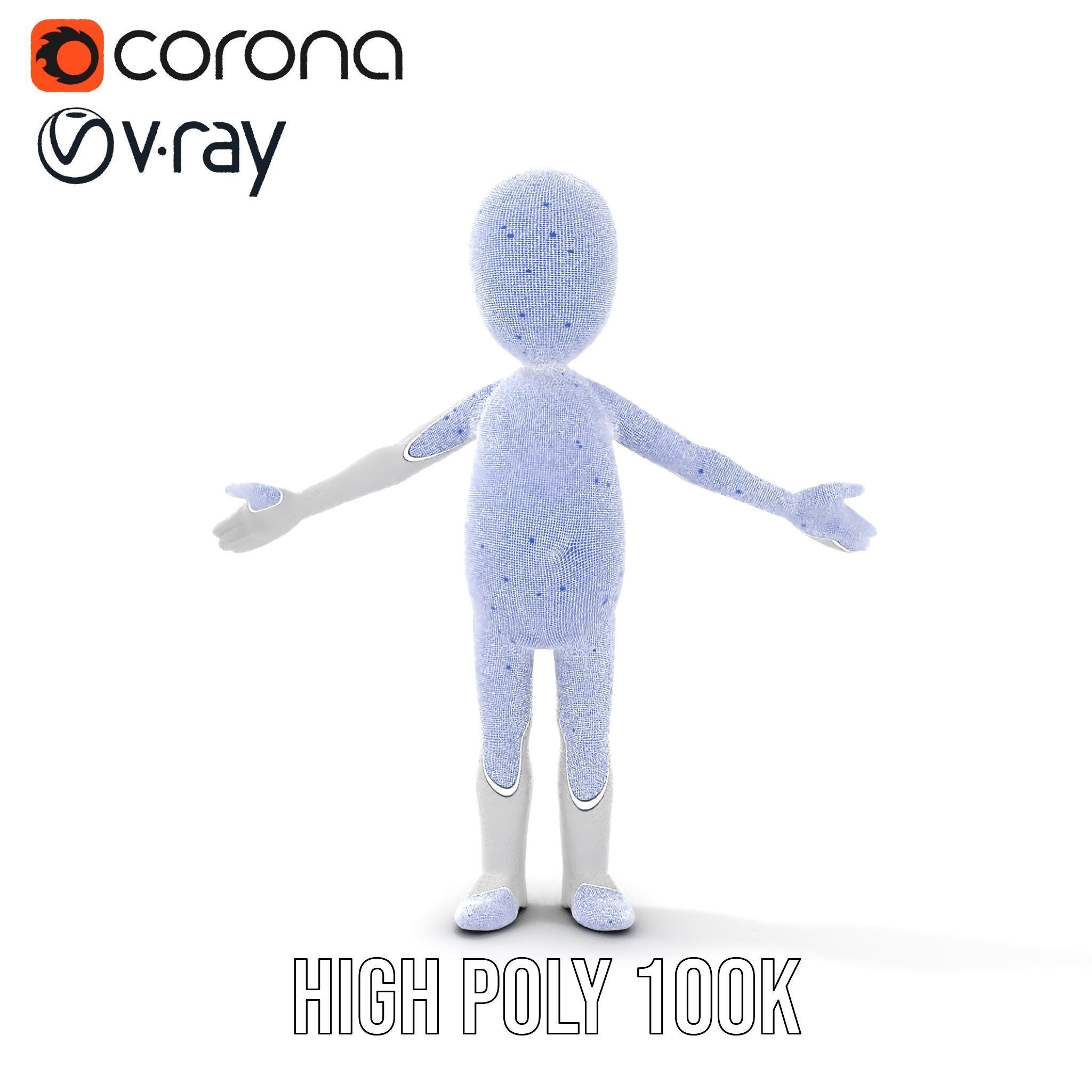 Simple Stylized Character Rigged and Animated for All Platforms Low-poly 3D model_30