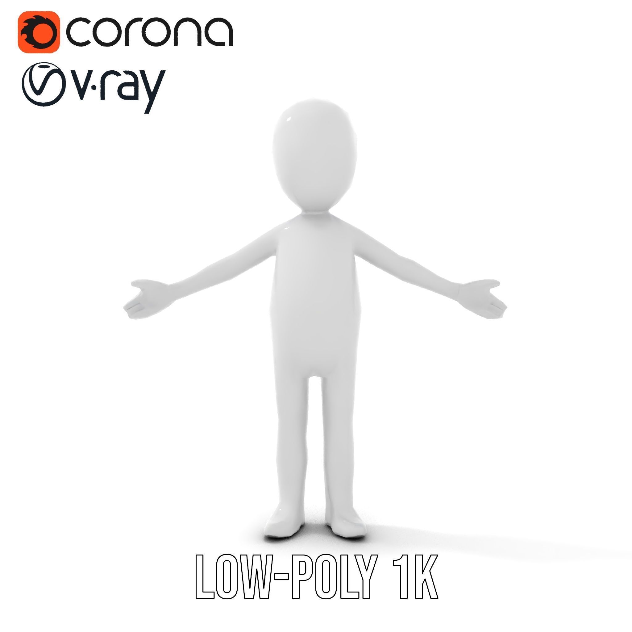 Simple Stylized Character Rigged and Animated for All Platforms Low-poly 3D model_26