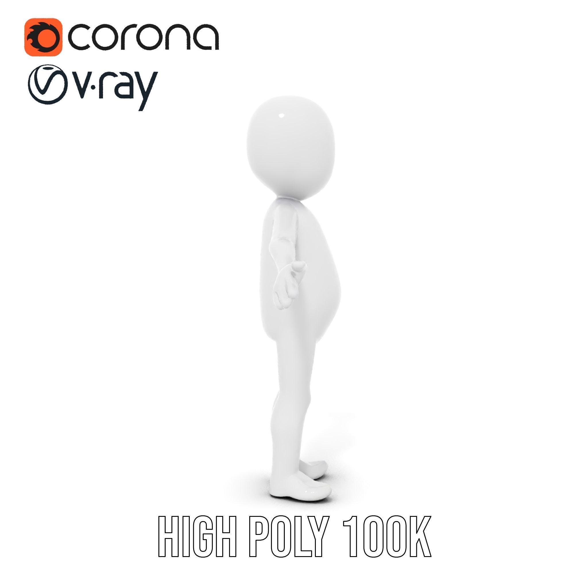 Simple Stylized Character Rigged and Animated for All Platforms Low-poly 3D model_27