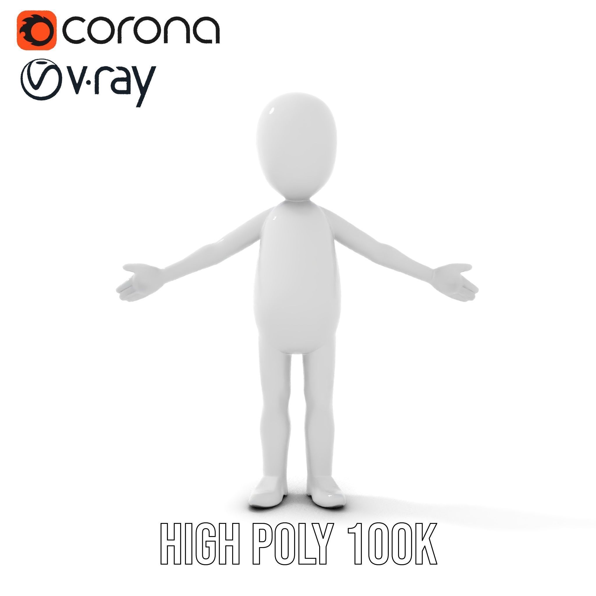 Simple Stylized Character Rigged and Animated for All Platforms Low-poly 3D model_21