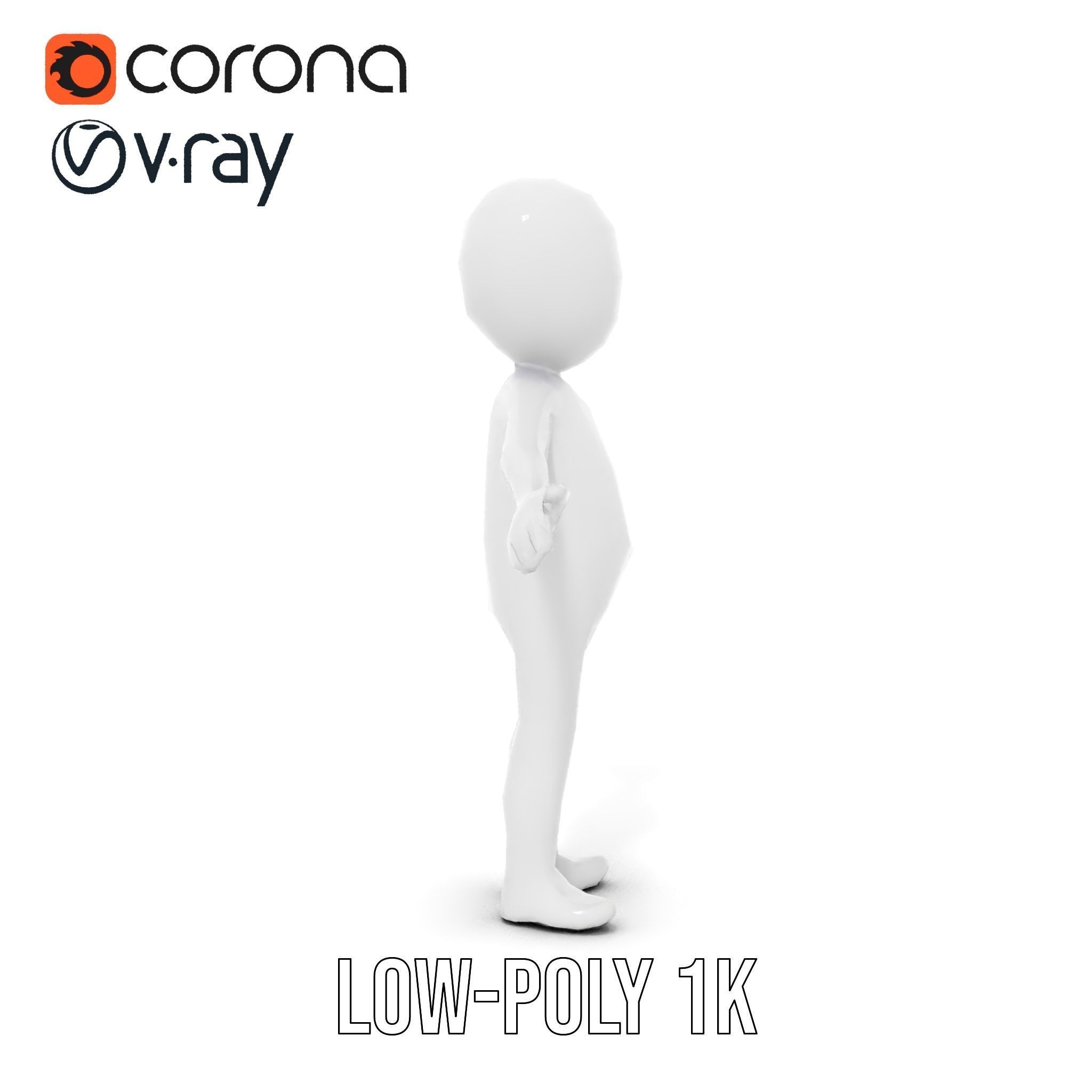 Simple Stylized Character Rigged and Animated for All Platforms Low-poly 3D model_32