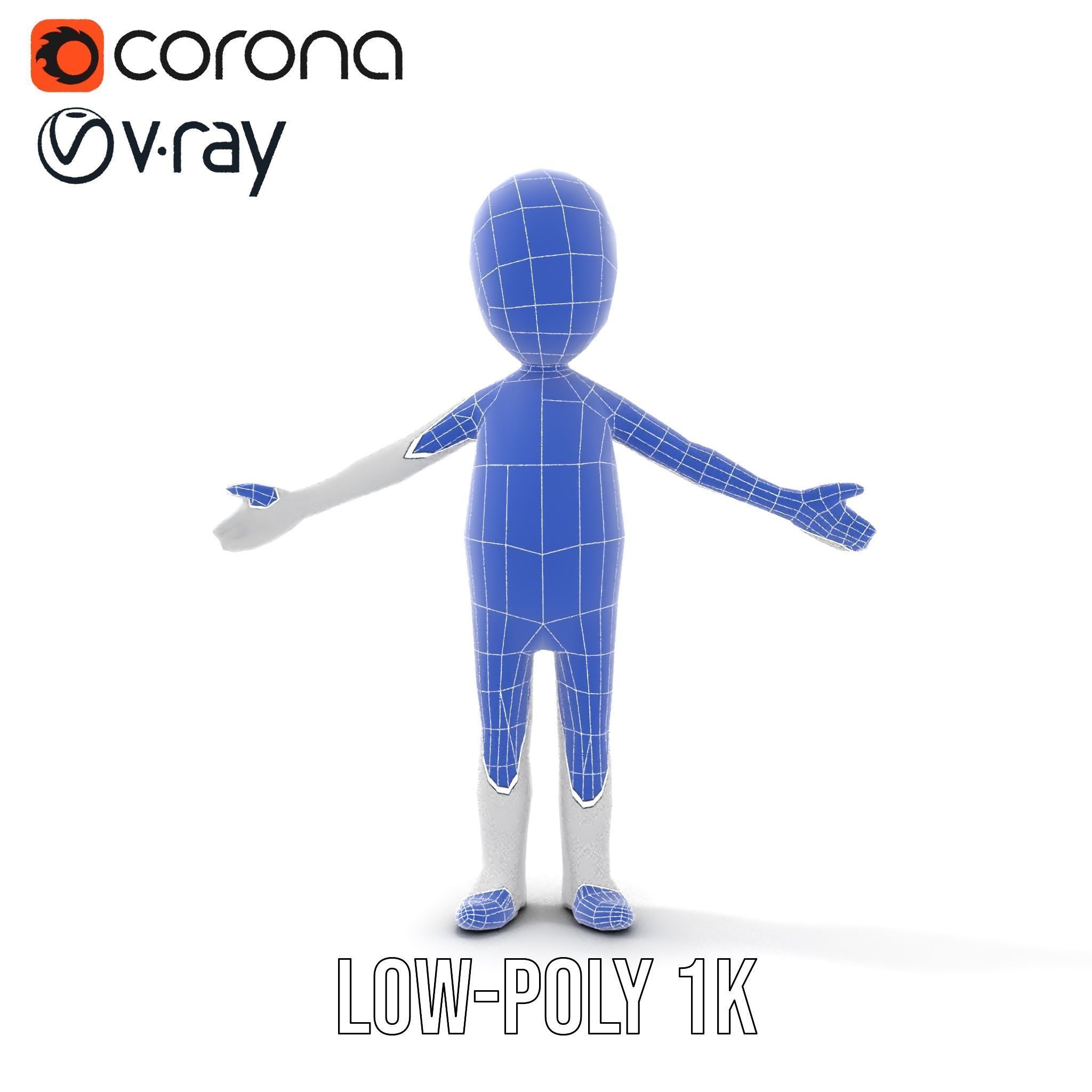 Simple Stylized Character Rigged and Animated for All Platforms Low-poly 3D model_29