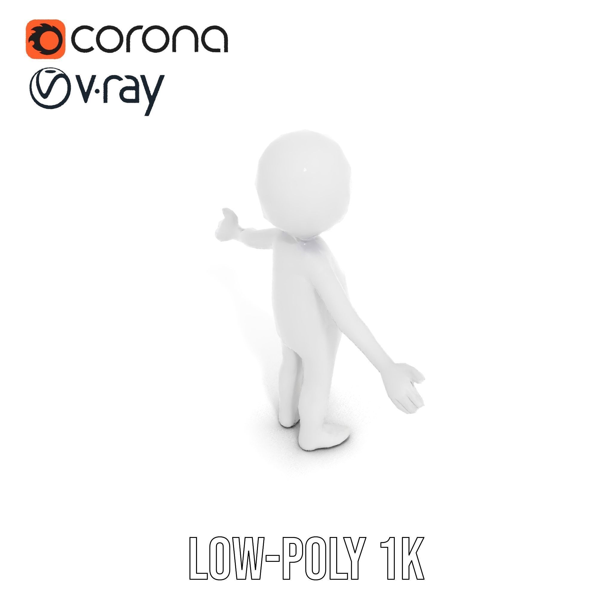 Simple Stylized Character Rigged and Animated for All Platforms Low-poly 3D model_8