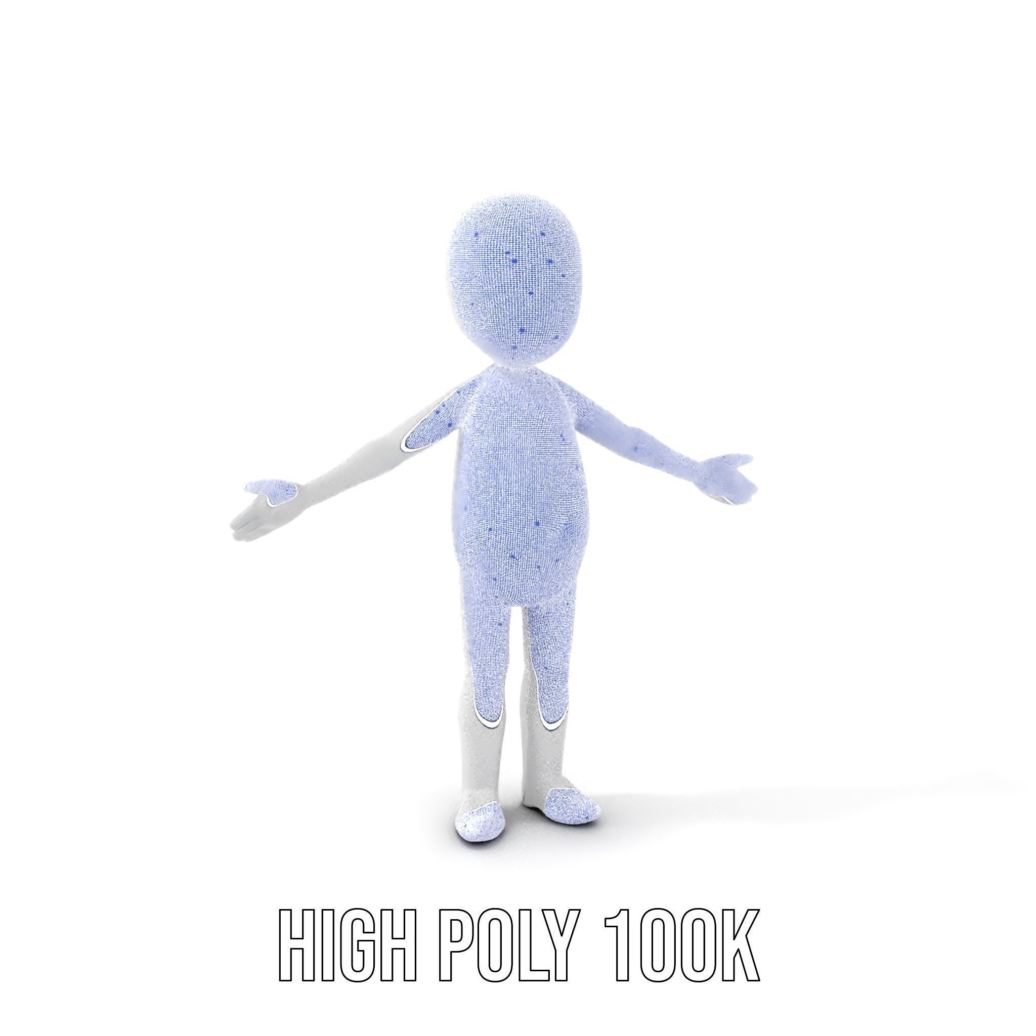 Simple Stylized Character Rigged and Animated for All Platforms Low-poly 3D model_5