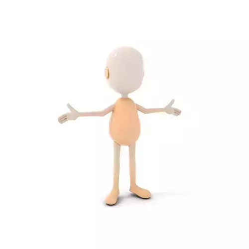 Minimalistic Character Model  Rigged and Animated