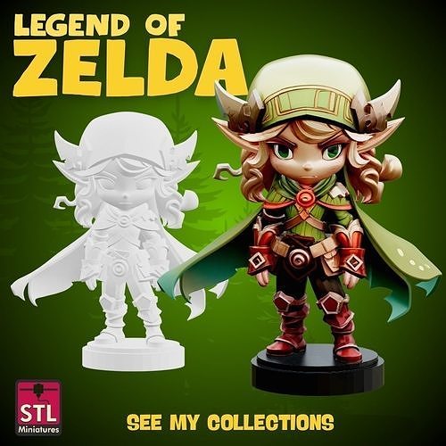 Evolved Hero STL File Artistic Zelda Inspired Legendary Fantasy 3D print model