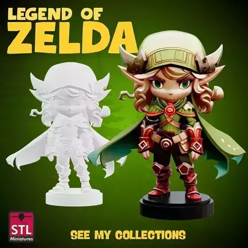 Evolved Hero STL File Artistic Zelda Inspired Legendary Fantasy 3D print model