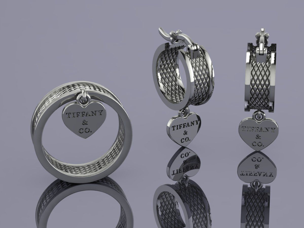 Tiffany and Co Jewelry Set Gold 3D print model_1