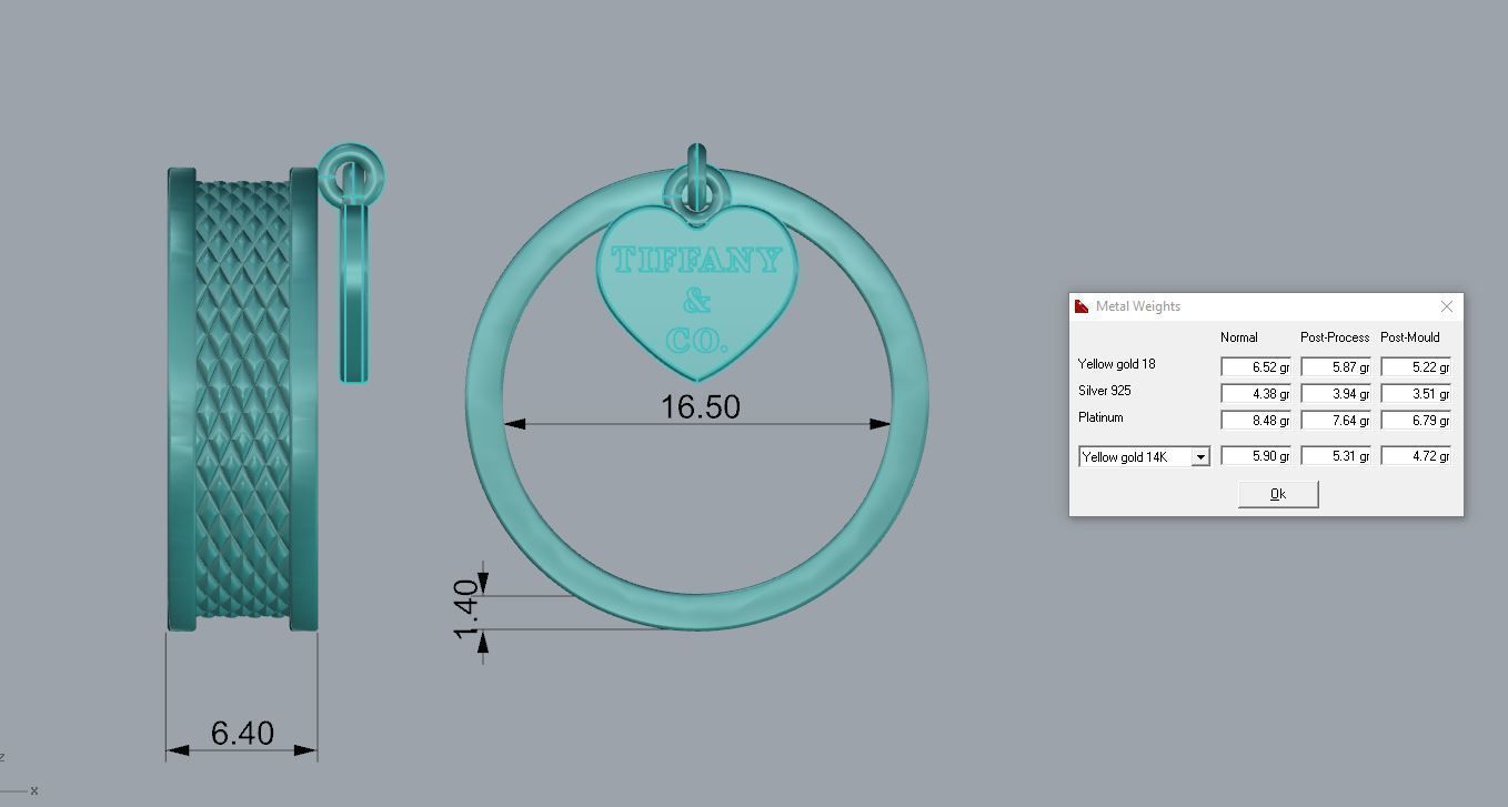 Tiffany and Co Jewelry Set Gold 3D print model_6