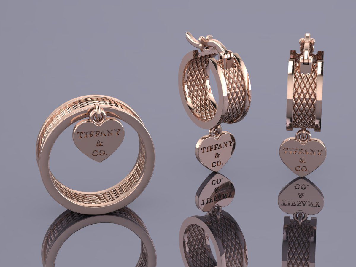 Tiffany and Co Jewelry Set Gold 3D print model_2