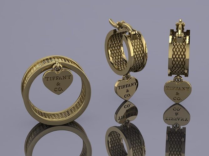 Tiffany and Co Jewelry Set Gold 3D print model