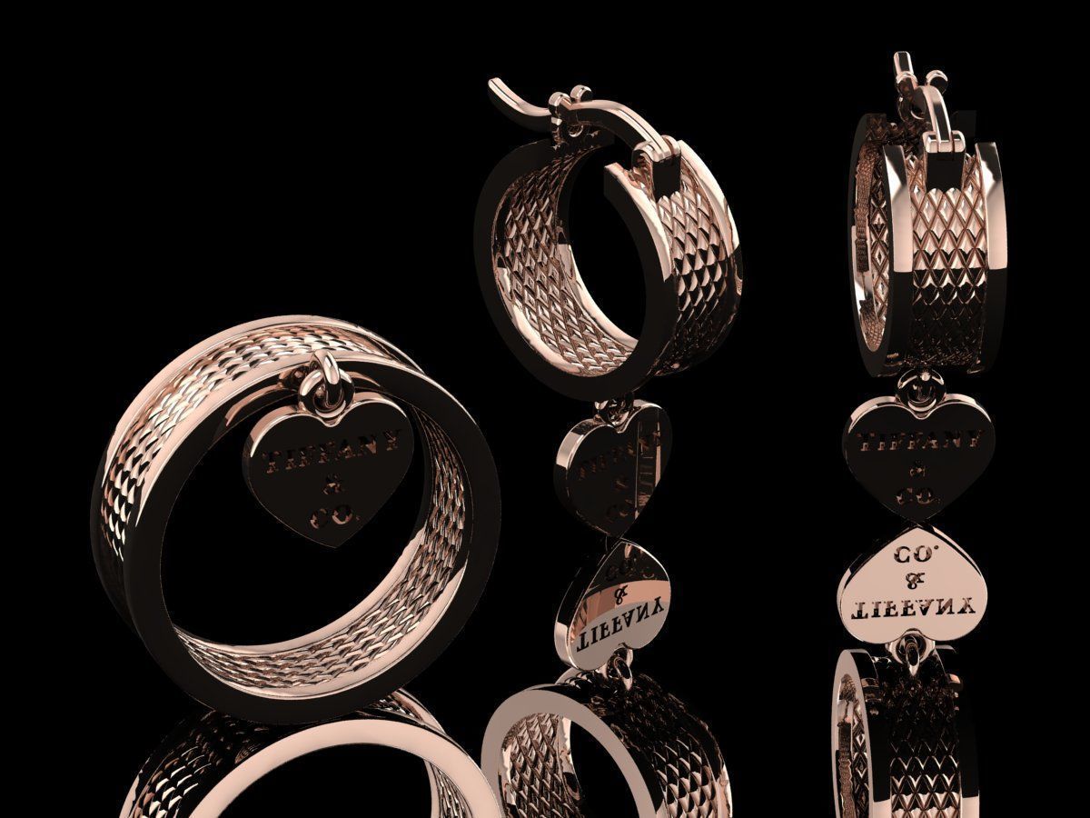 Tiffany and Co Jewelry Set Gold 3D print model_5