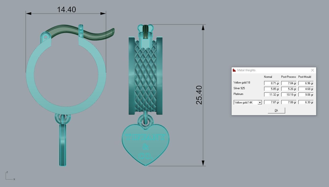 Tiffany and Co Jewelry Set Gold 3D print model_7