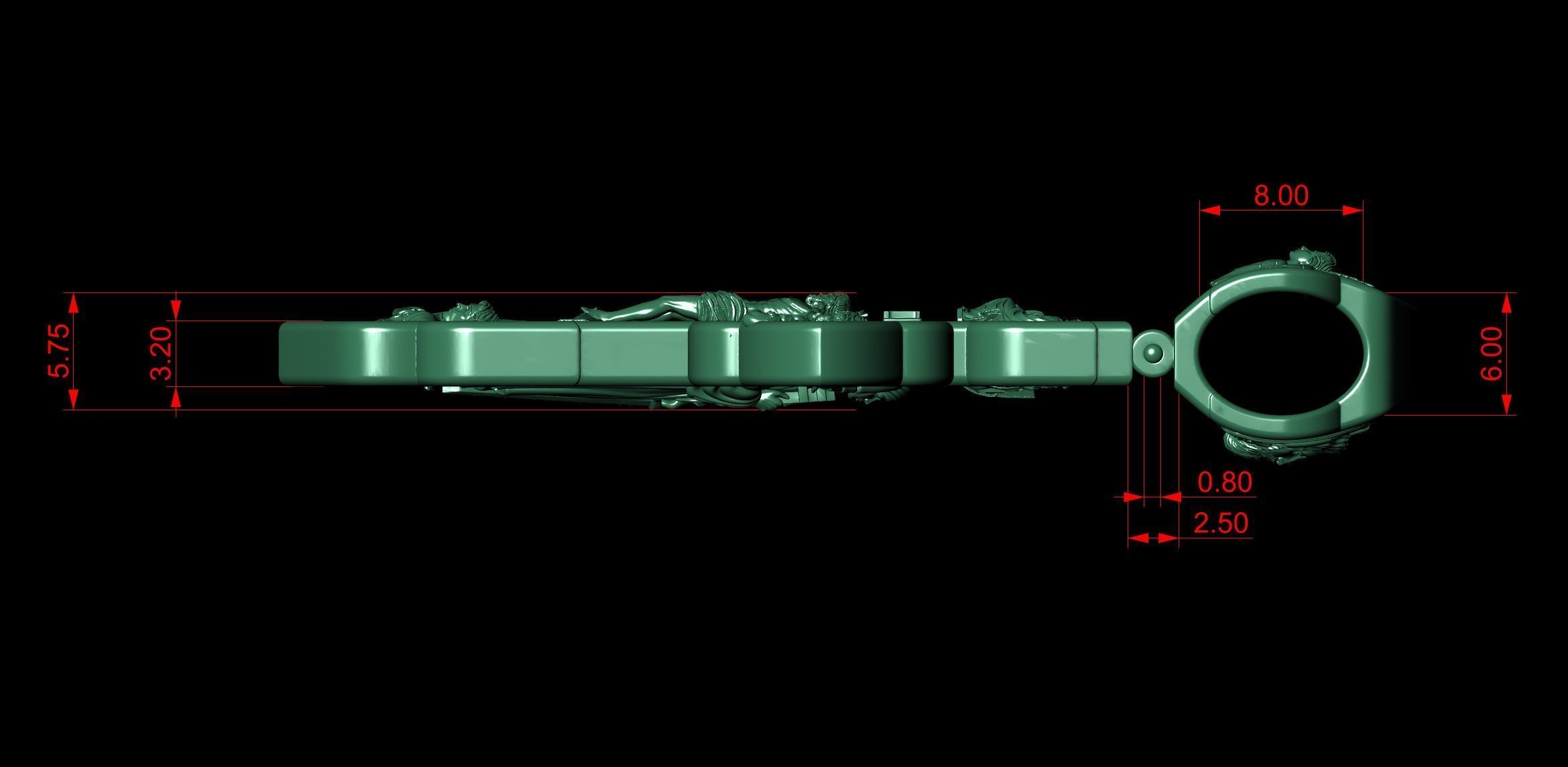 Guardian Angel and Jesus Christ Crucifixion Orthodox Cross 3D print model_12