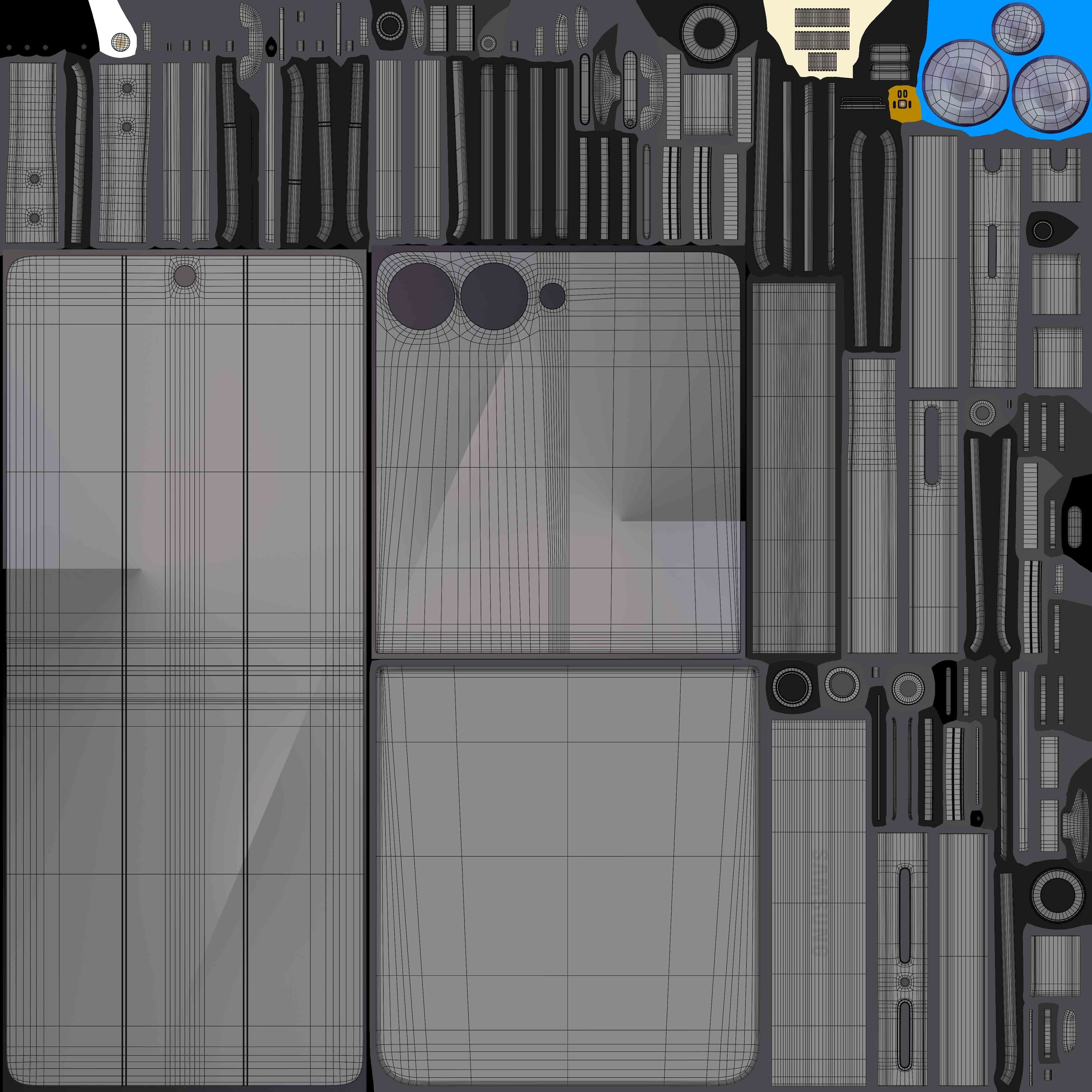 Samsung Galaxy Z Flip 7 Jetblack Low-poly 3D model_10