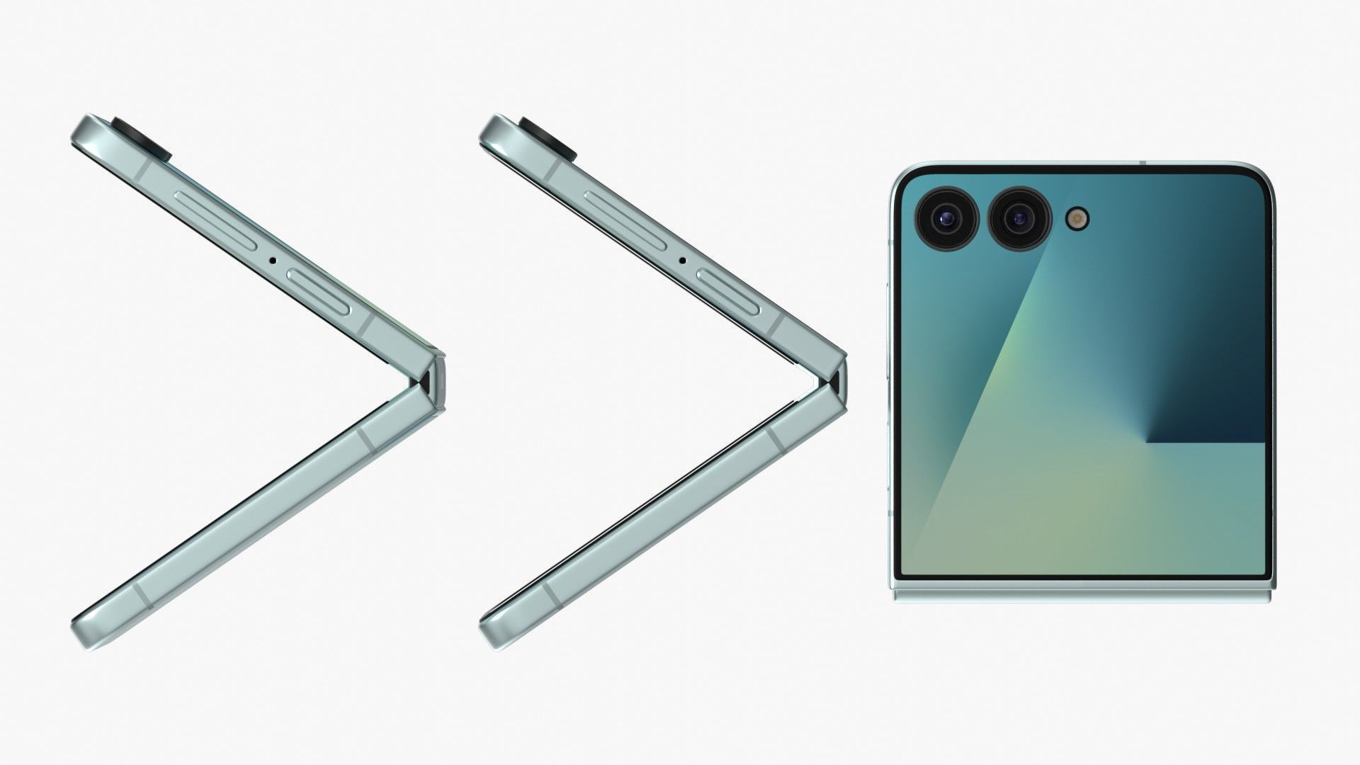 Samsung Galaxy Z Flip 7 Mint Low-poly 3D model_9