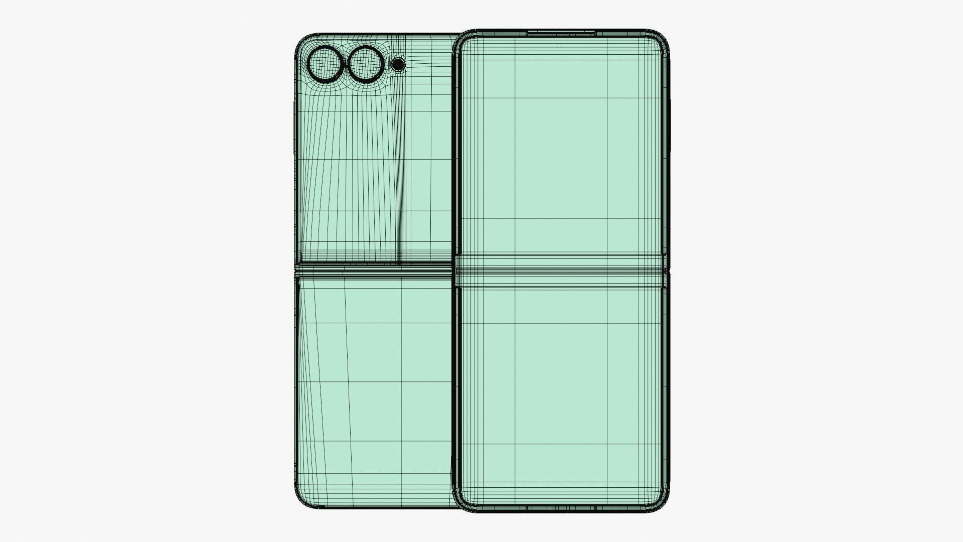 Samsung Galaxy Z Flip 7 Mint Low-poly 3D model_11