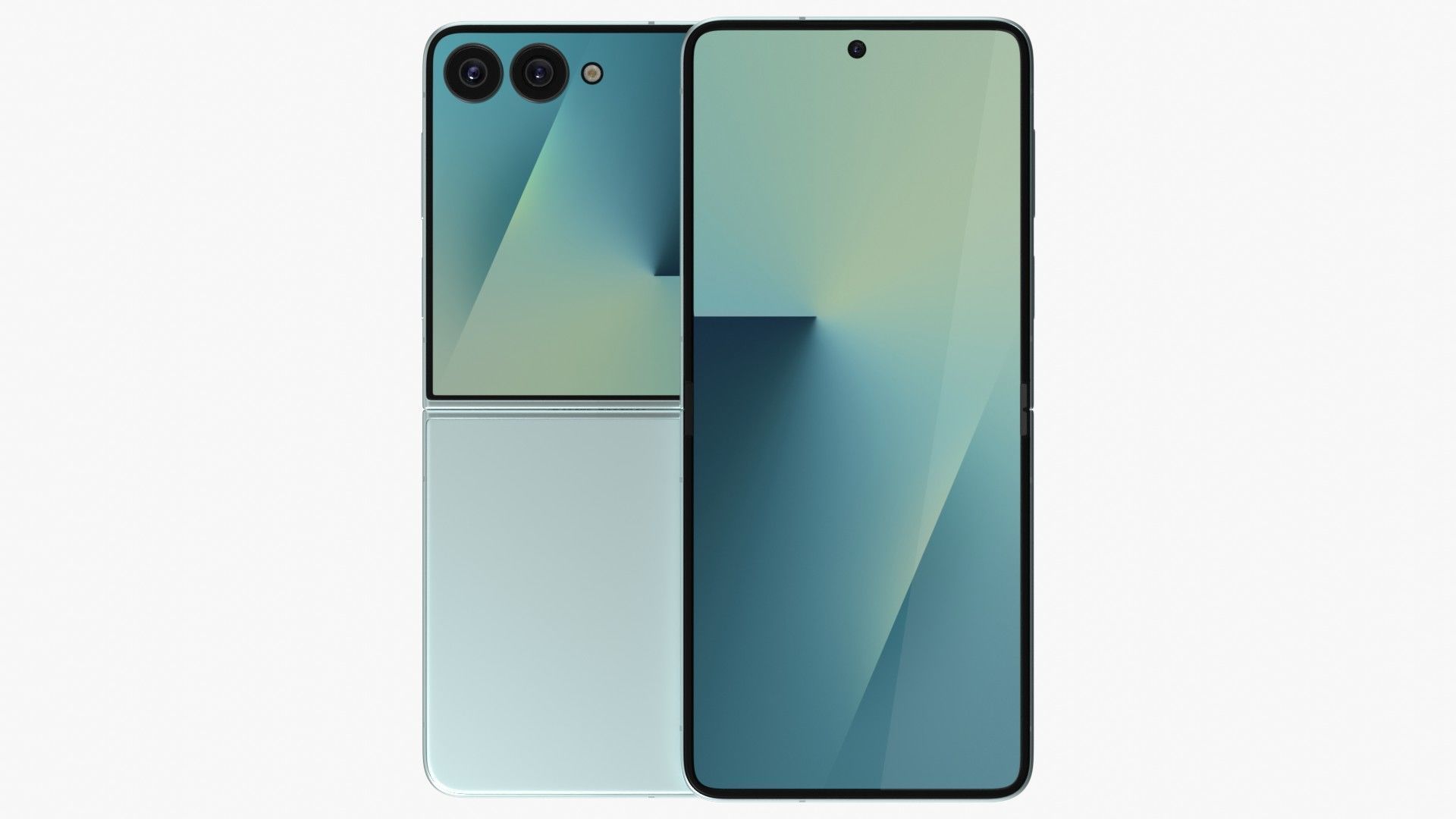 Samsung Galaxy Z Flip 7 Mint Low-poly 3D model_1