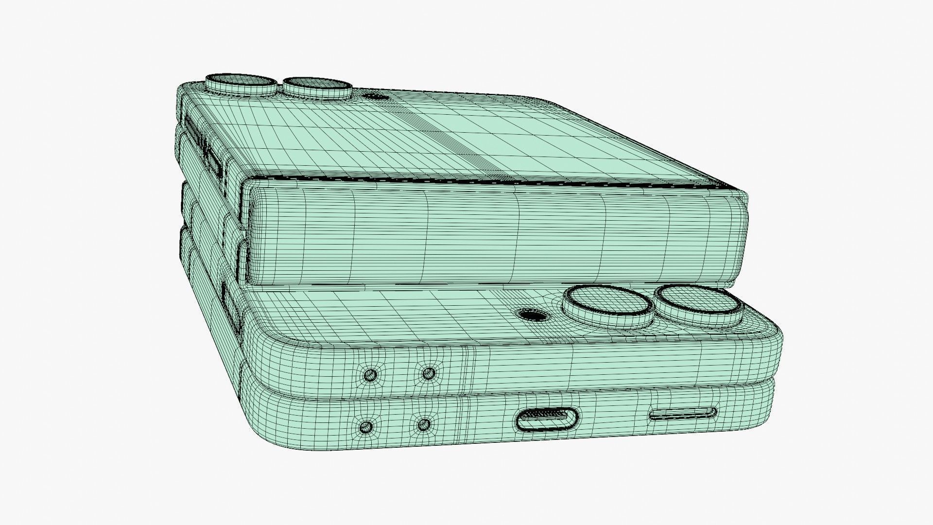 Samsung Galaxy Z Flip 7 Mint Low-poly 3D model_18