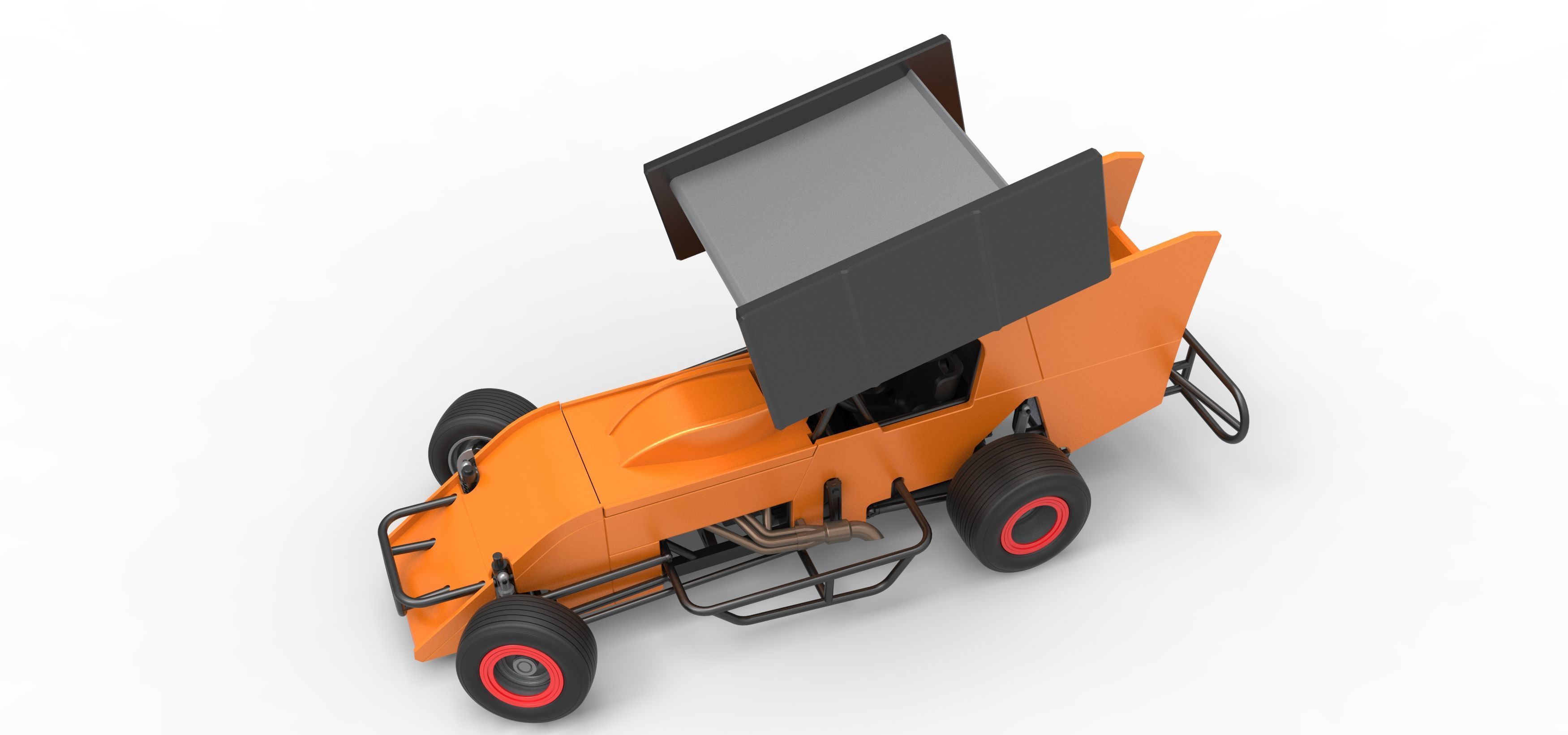 Southern Wing Modified Stock car while turning Scale 1 to 25 3D print model_4