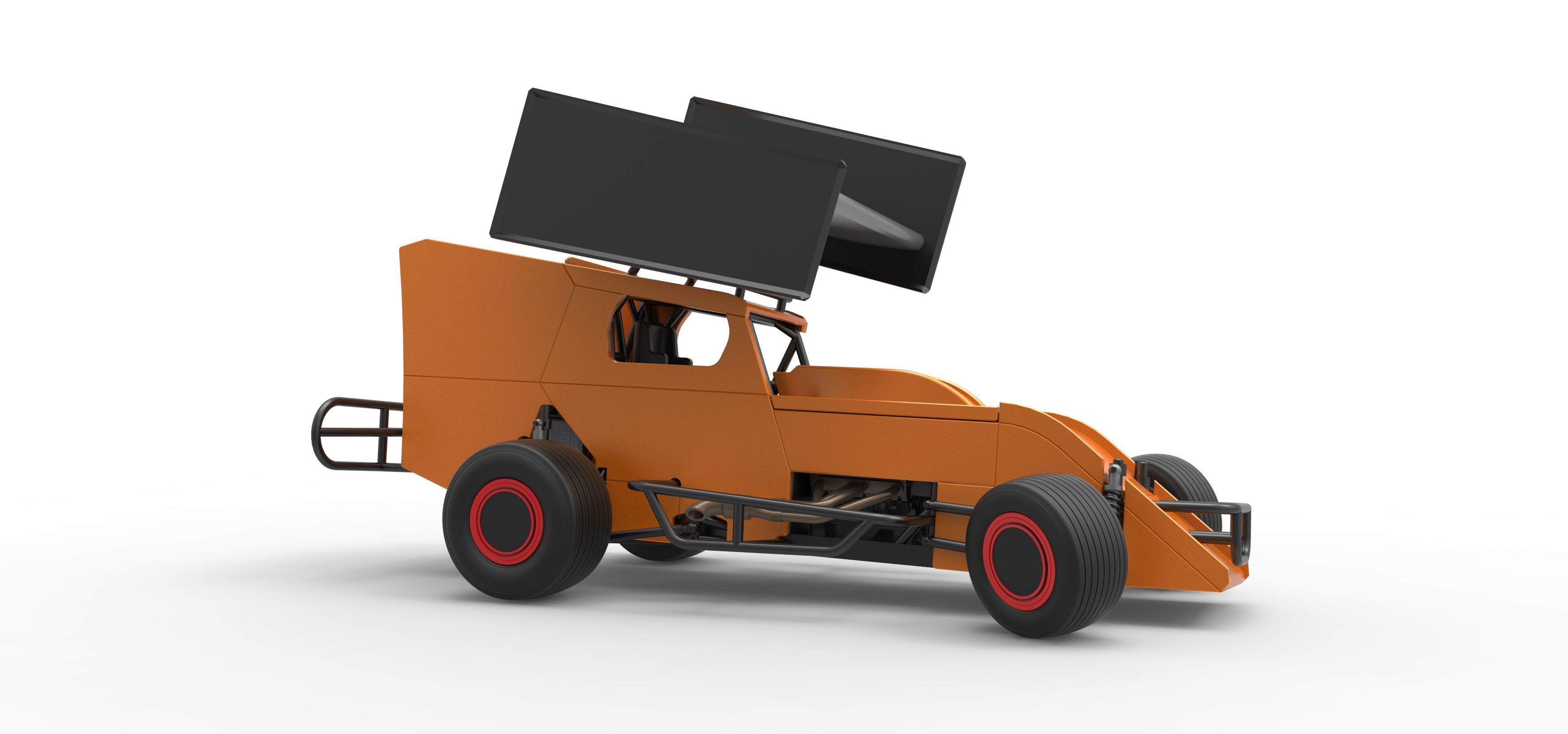 Southern Wing Modified Stock car while turning Scale 1 to 25 3D print model_25