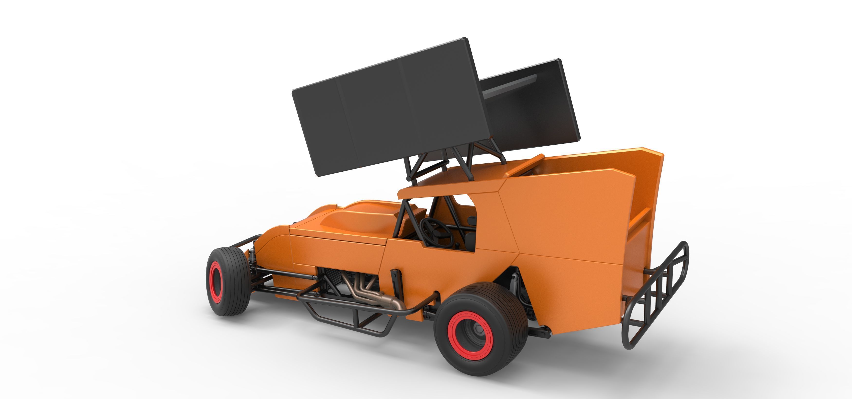 Southern Wing Modified Stock car while turning Scale 1 to 25 3D print model_12