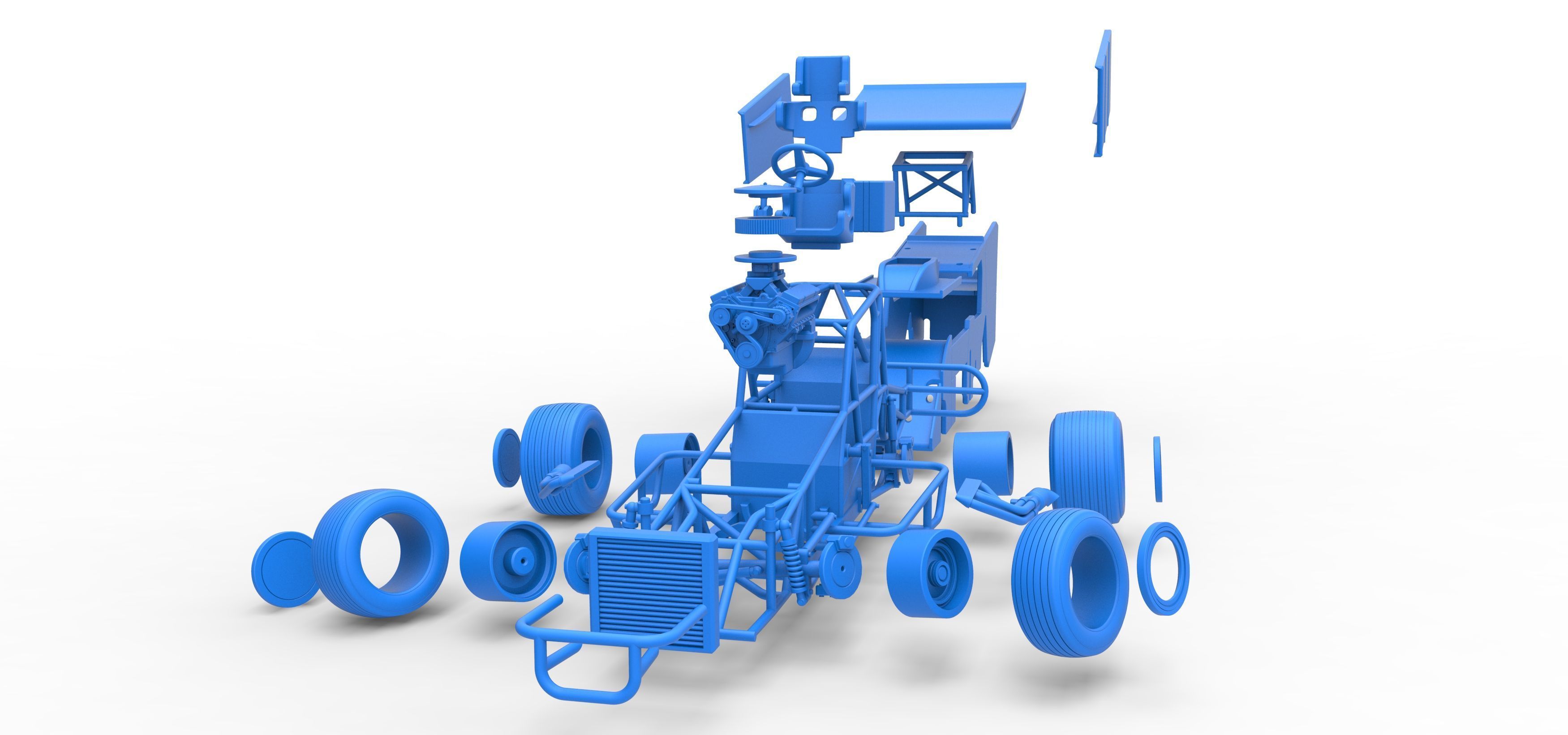 Southern Wing Modified Stock car while turning Scale 1 to 25 3D print model_57