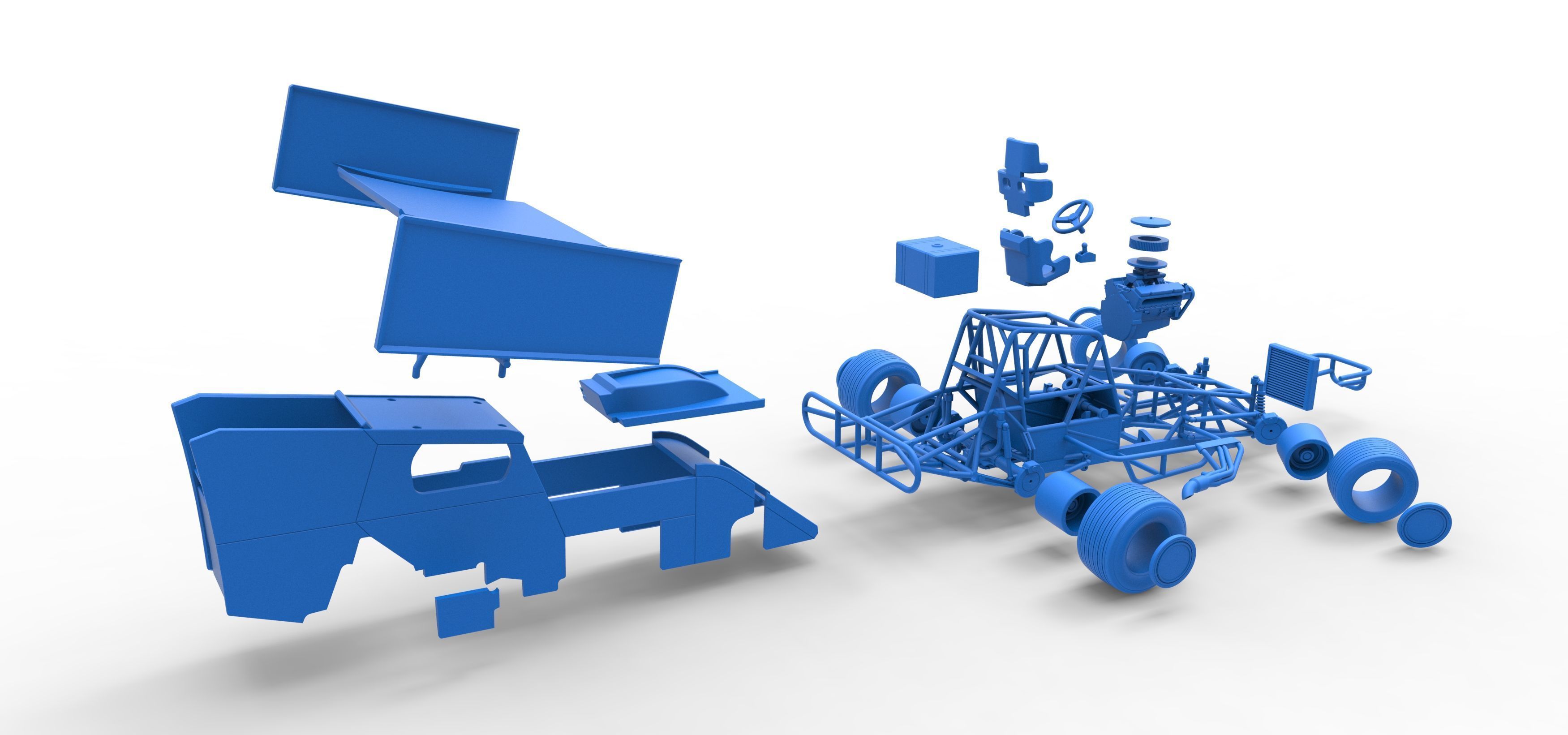 Southern Wing Modified Stock car while turning Scale 1 to 25 3D print model_63