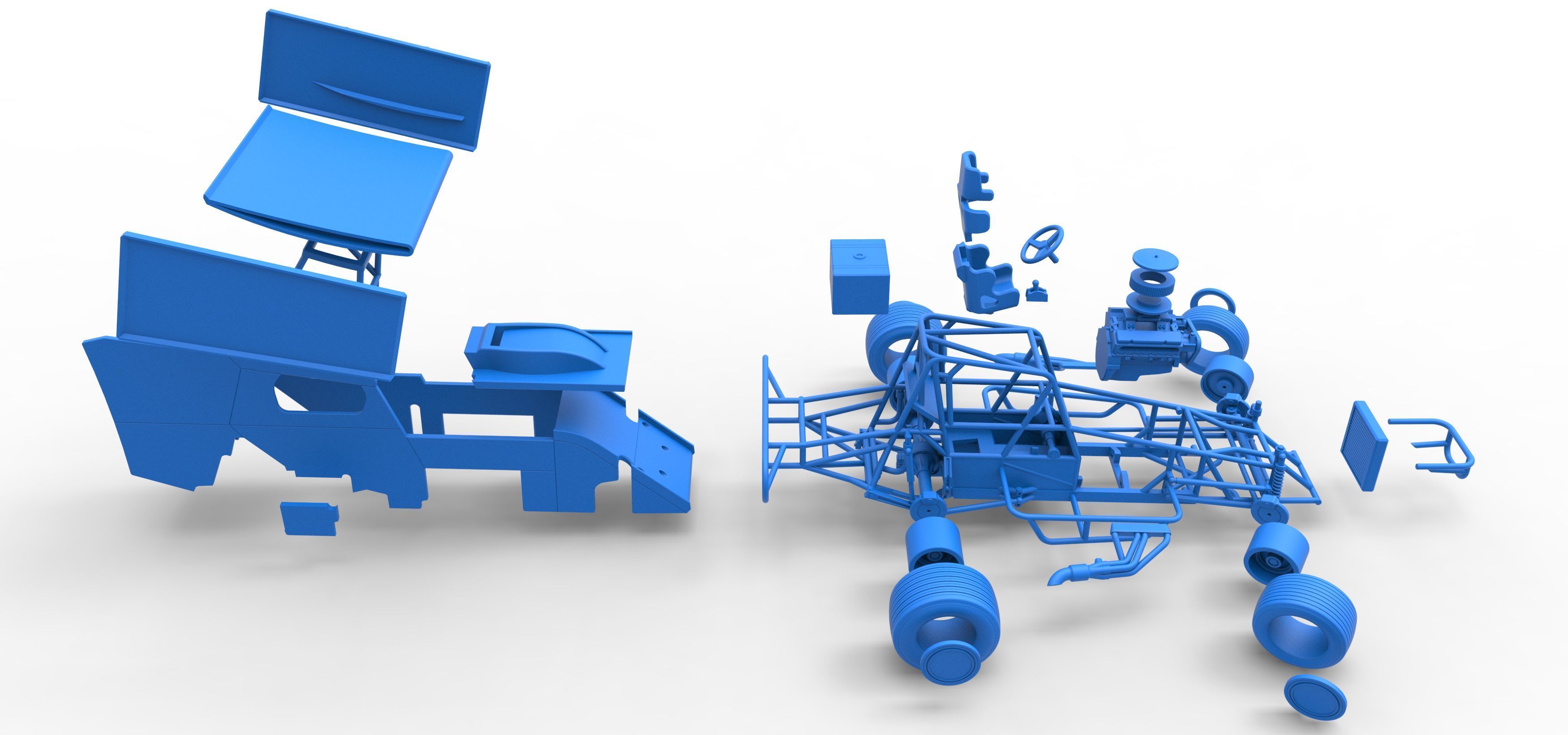 Southern Wing Modified Stock car while turning Scale 1 to 25 3D print model_65