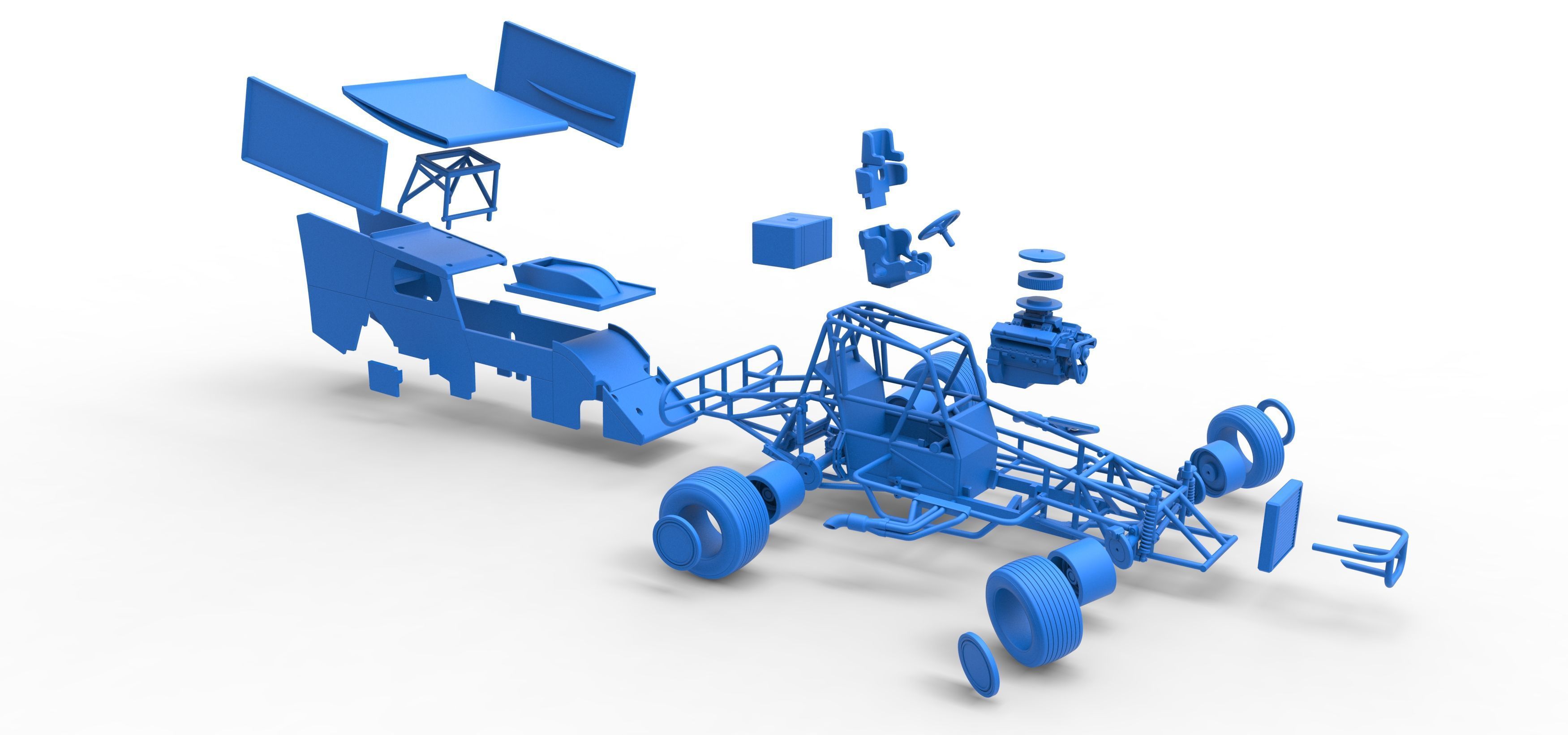 Southern Wing Modified Stock car while turning Scale 1 to 25 3D print model_66