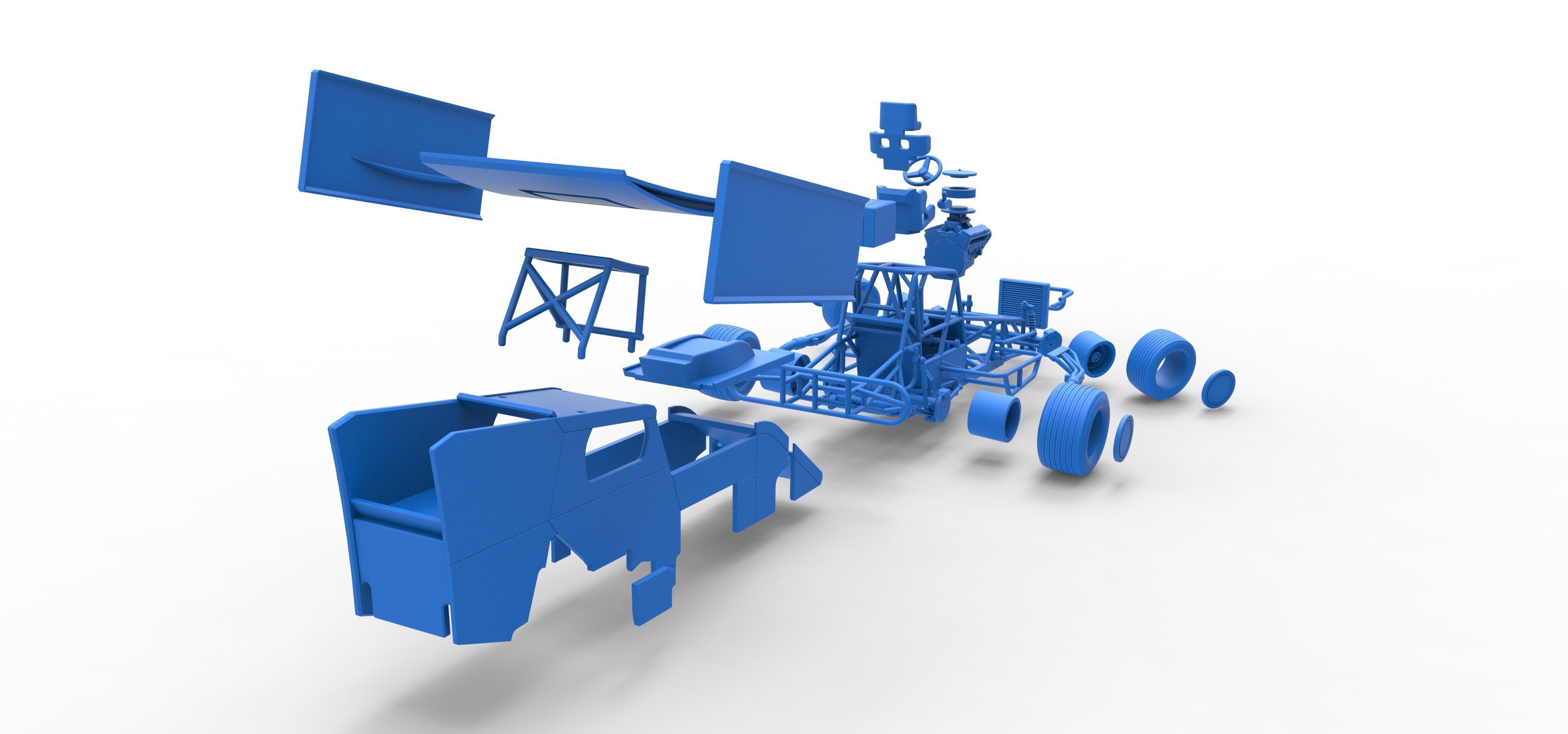 Southern Wing Modified Stock car while turning Scale 1 to 25 3D print model_62