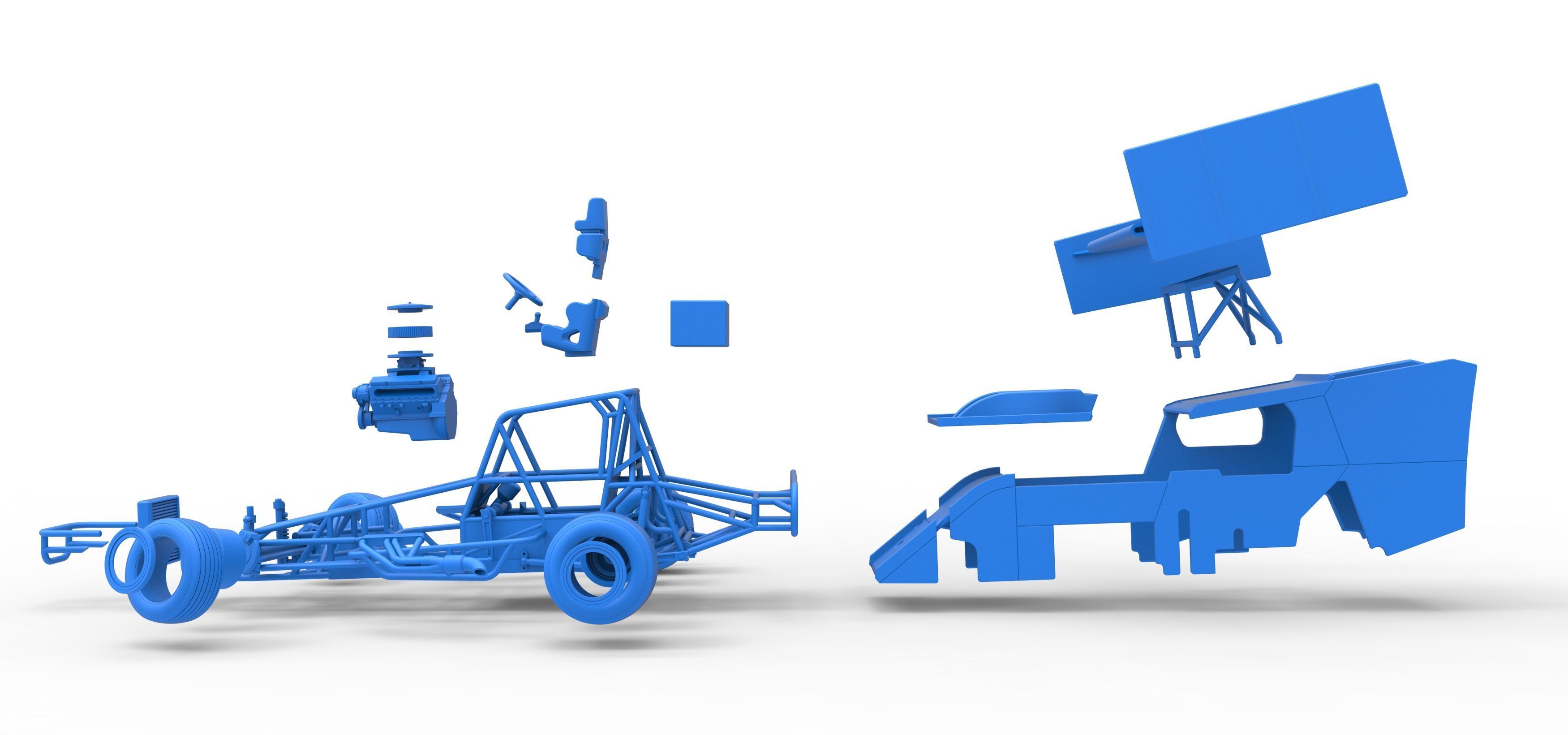 Southern Wing Modified Stock car while turning Scale 1 to 25 3D print model_58