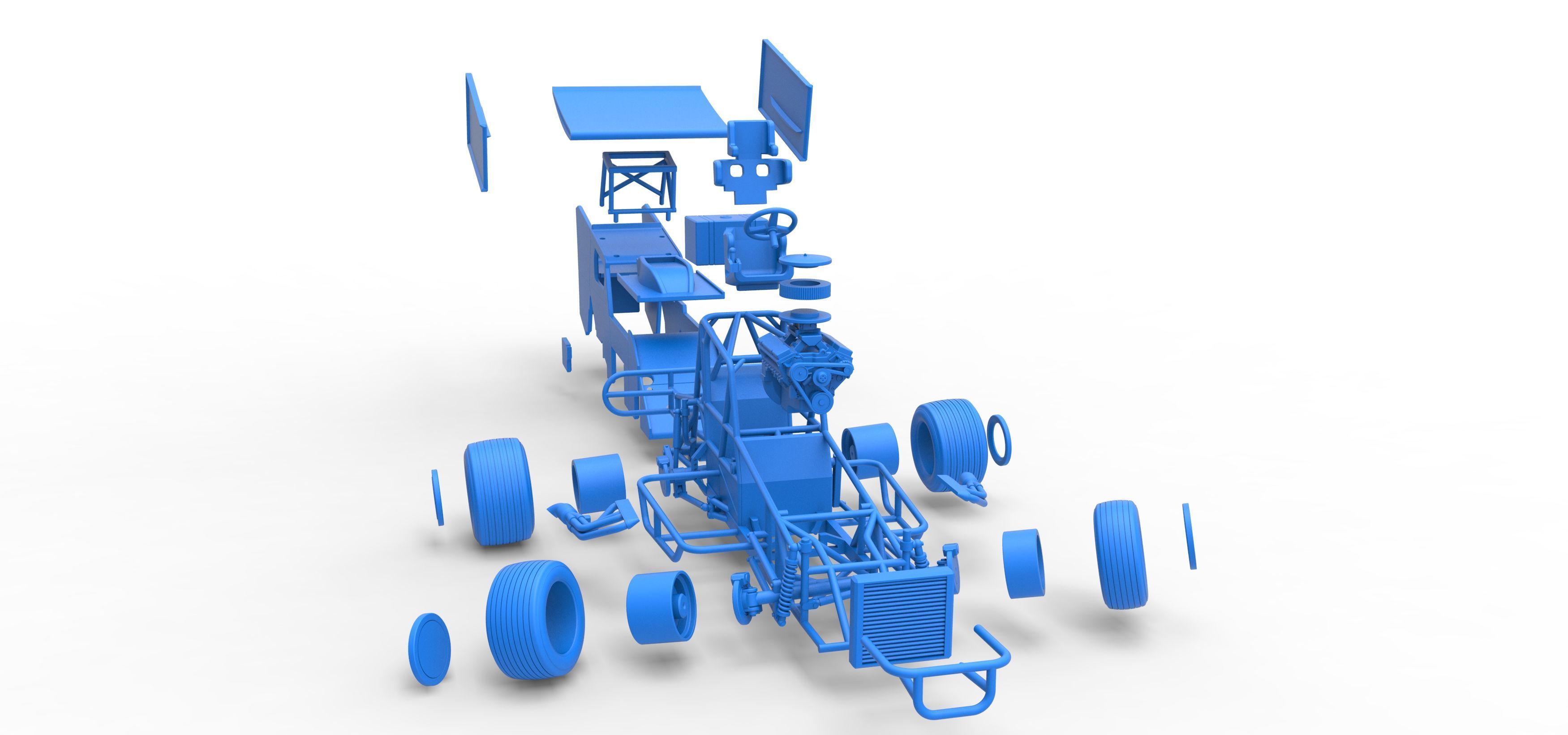 Southern Wing Modified Stock car while turning Scale 1 to 25 3D print model_67